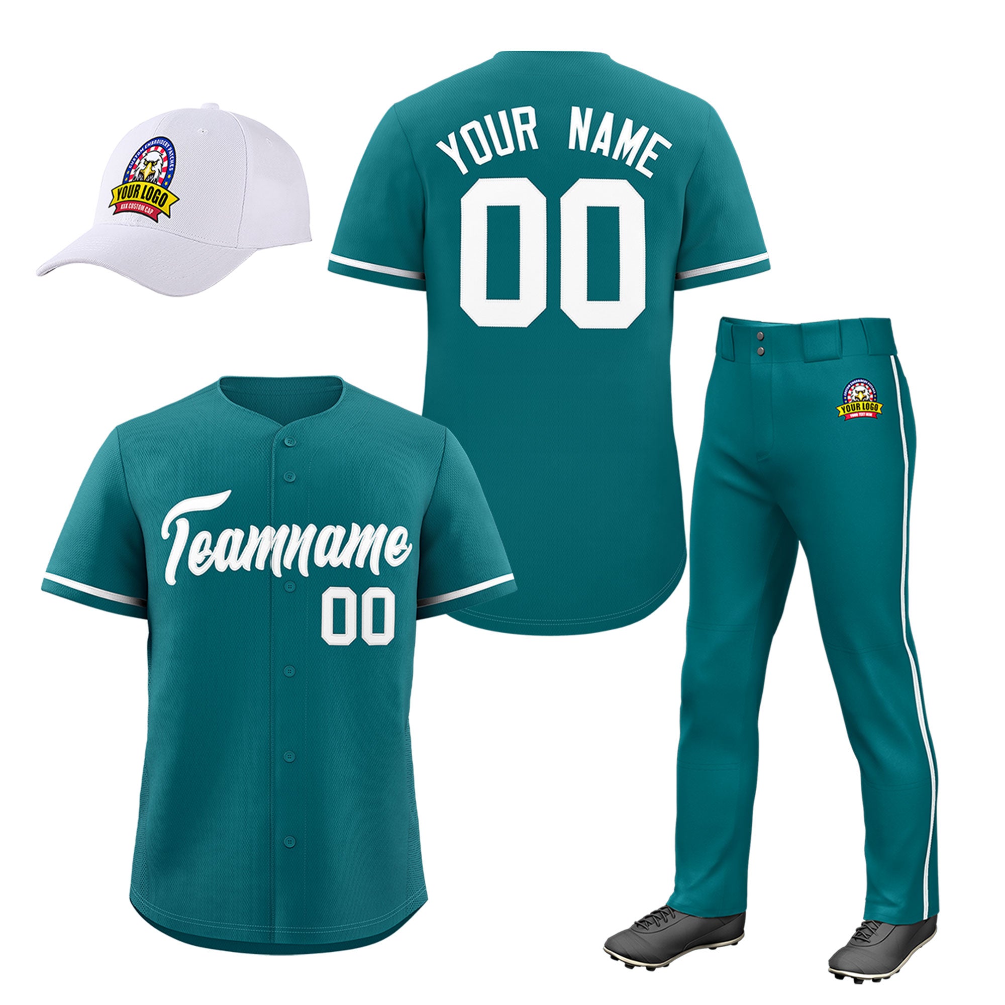 Custom Teal Navy Classic Style  Baseball Uniform Jersey/Pants/Hat Package For Team |KXKSHOP