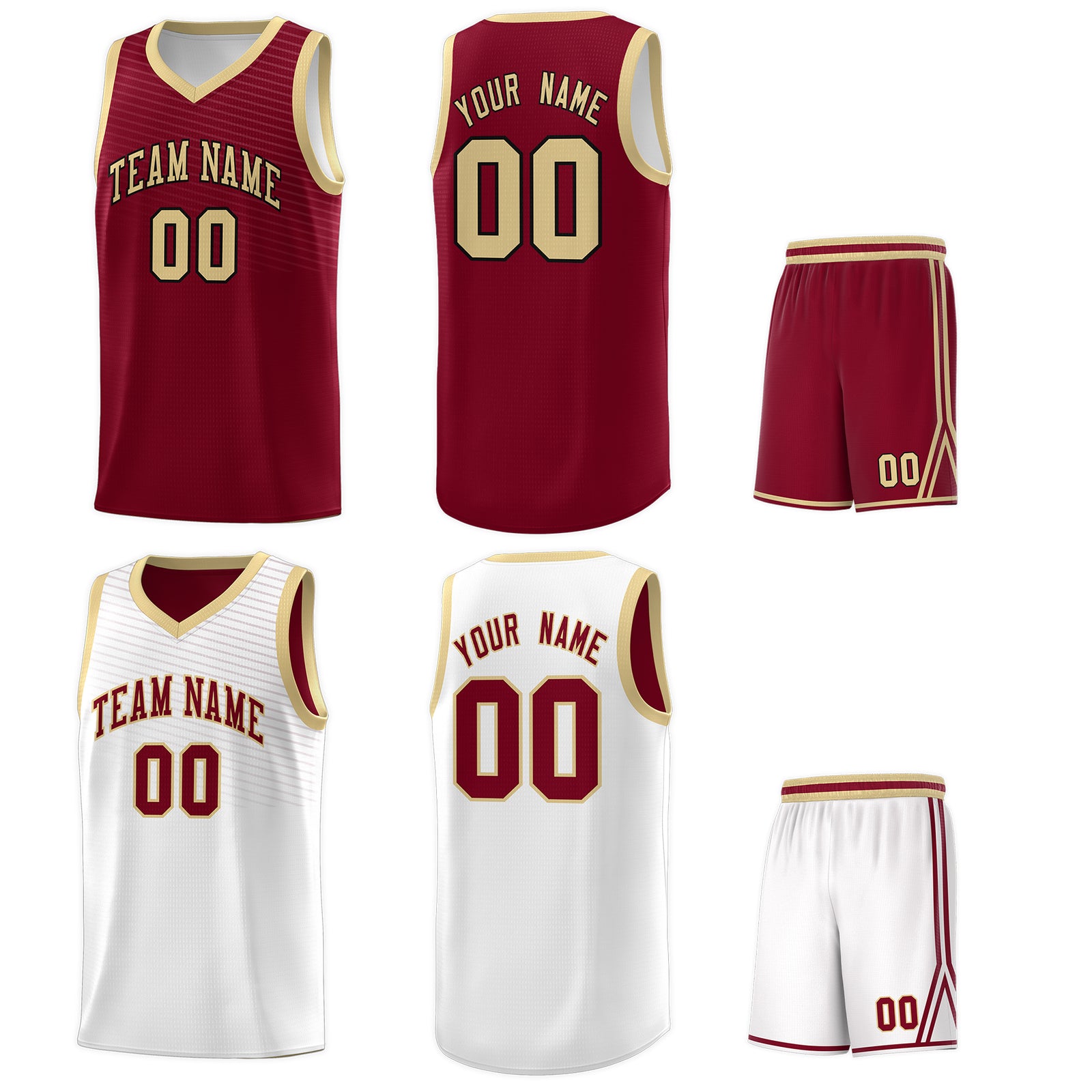 Custom White Crimson Chest Slash Patttern Sports Uniform Basketball Jersey