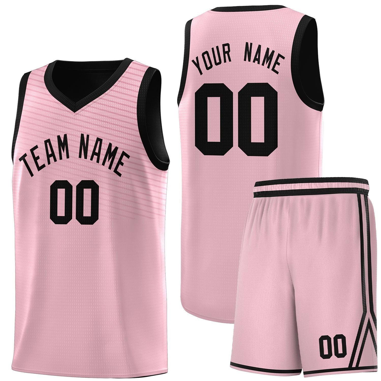 Custom Pink Black Chest Slash Patttern Sports Uniform Basketball Jersey