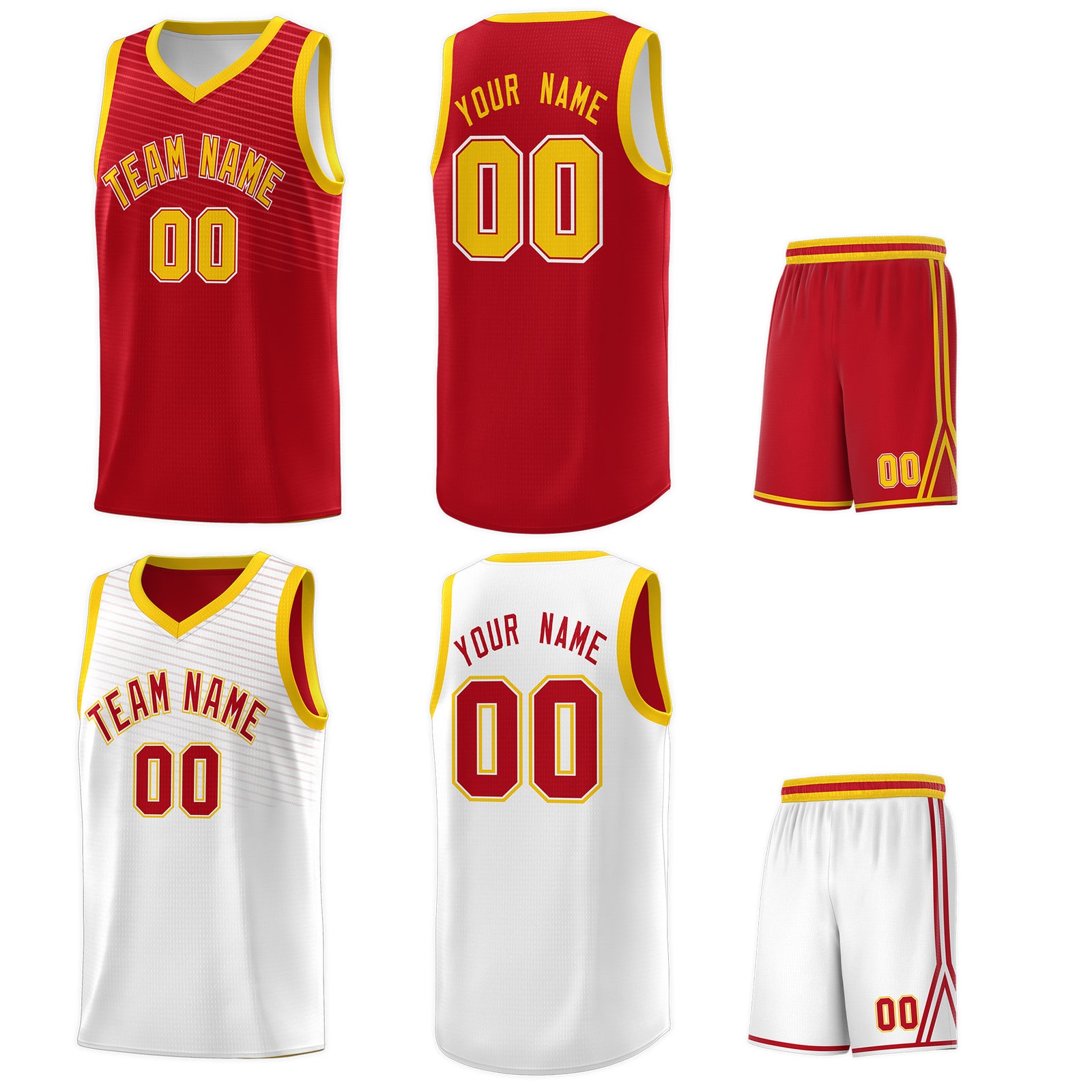 Custom White Red Chest Slash Patttern Sports Uniform Basketball Jersey