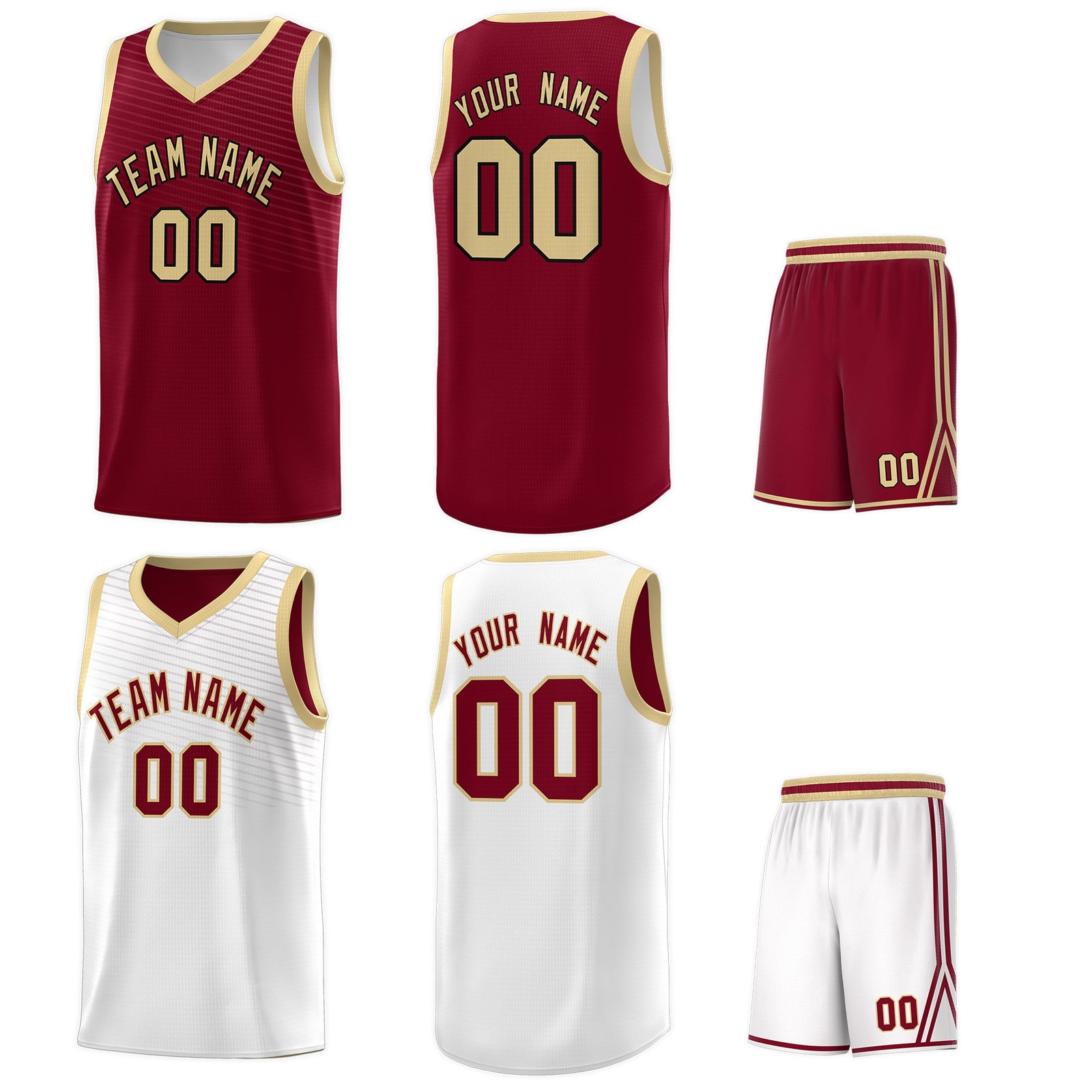 Custom White Crimson Chest Slash Patttern Sports Uniform Basketball Jersey