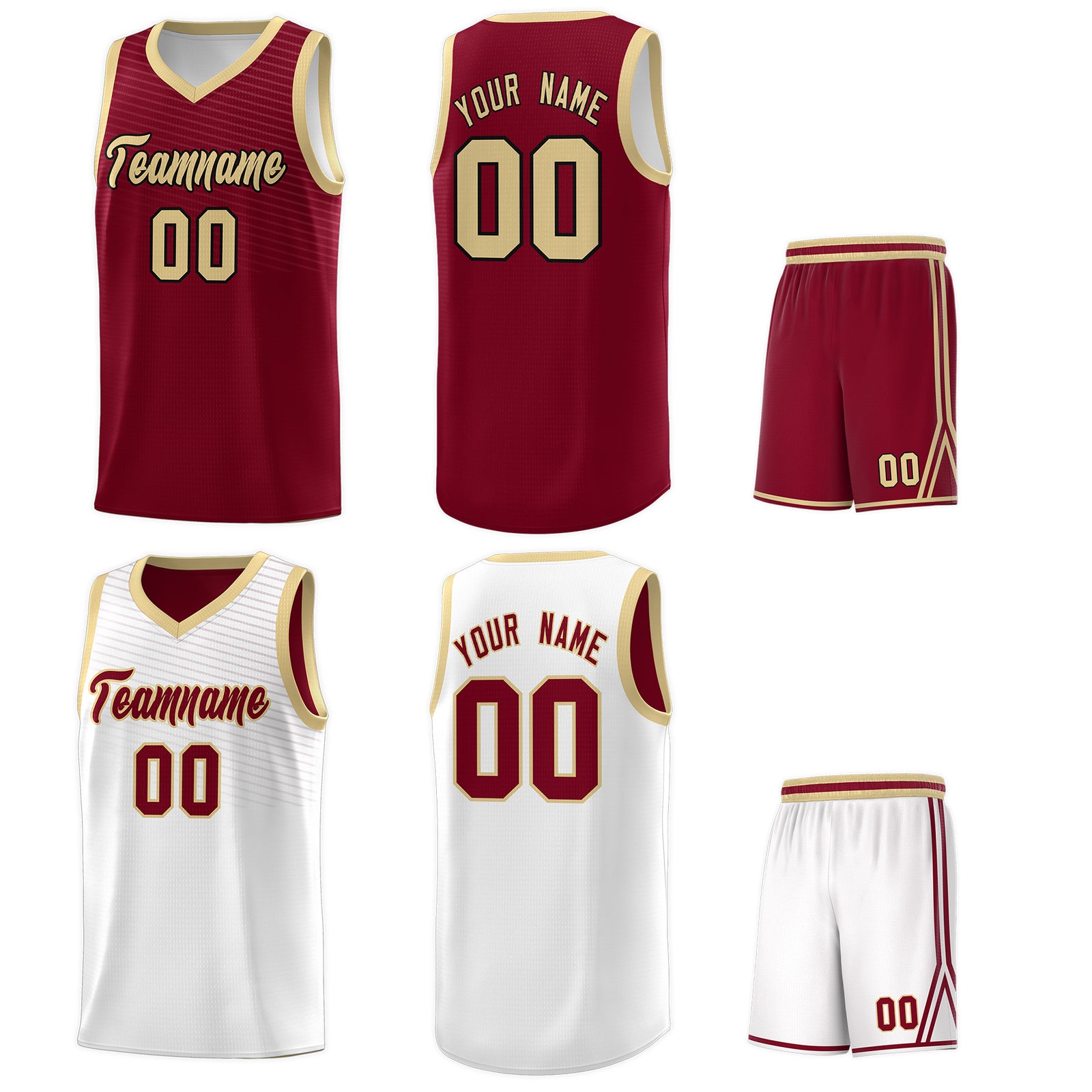 Custom White Crimson Chest Slash Patttern Sports Uniform Basketball Jersey