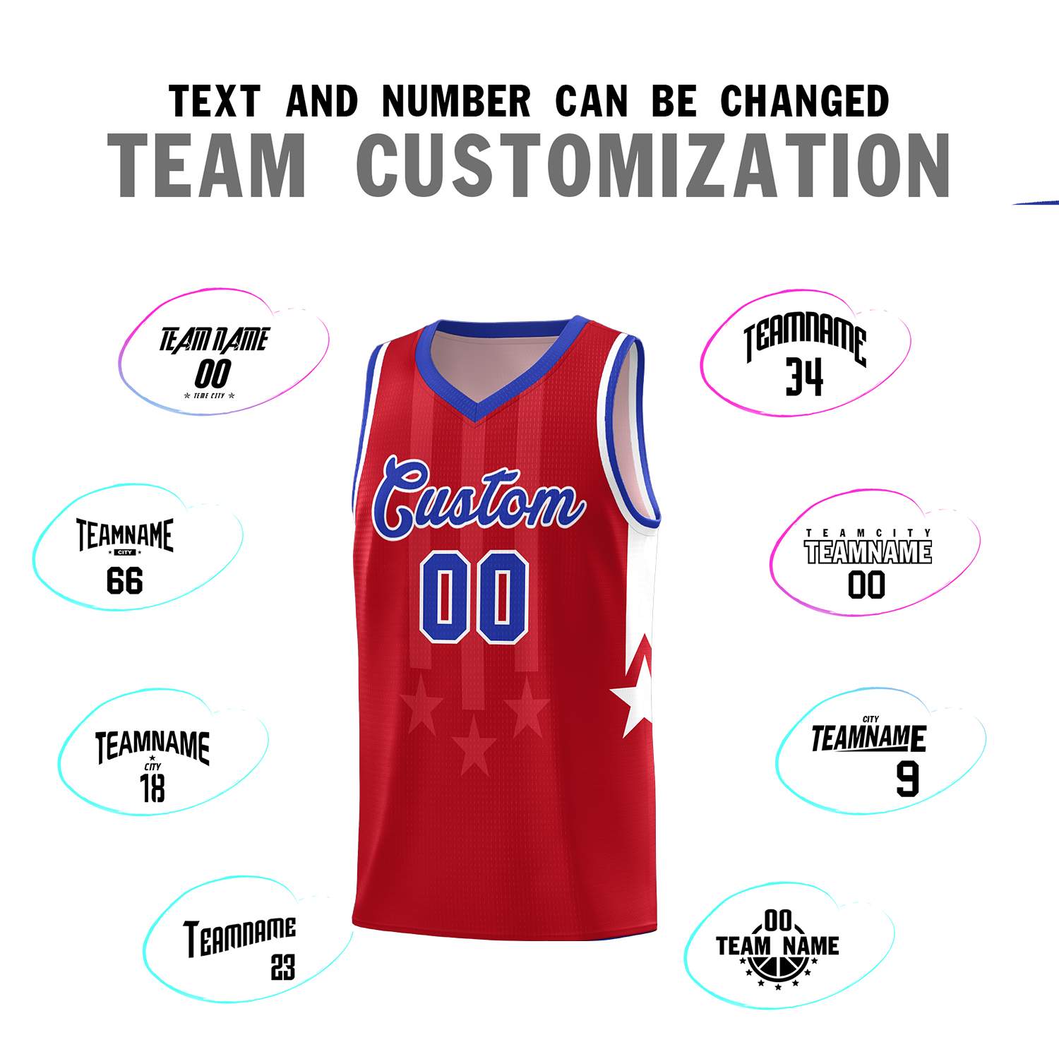 Custom Pink Royal and White Gradient Star Graffiti Pattern Sports Uniform Basketball Jersey