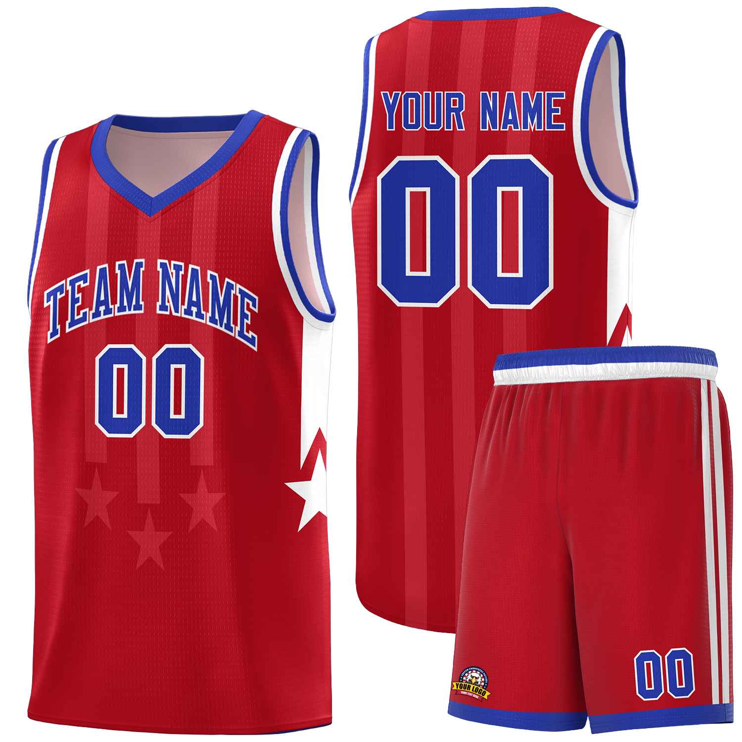 Custom Pink Royal and White Gradient Star Graffiti Pattern Sports Uniform Basketball Jersey