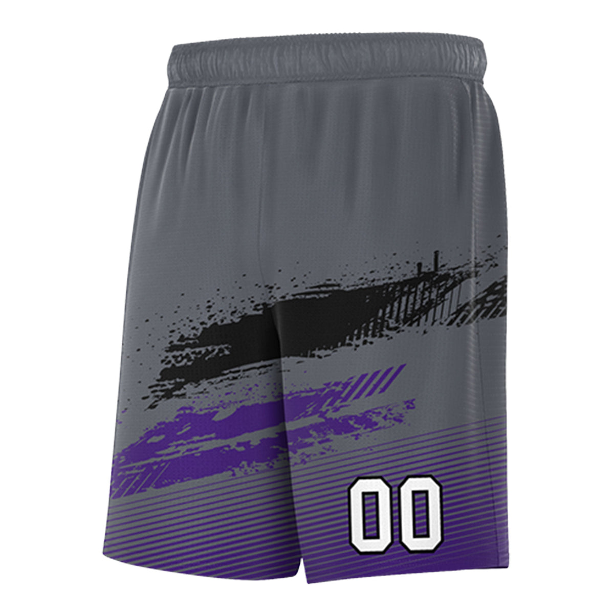 Custom Black Grey and Purple Graffiti Pattern Sports Uniform Basketball Jersey