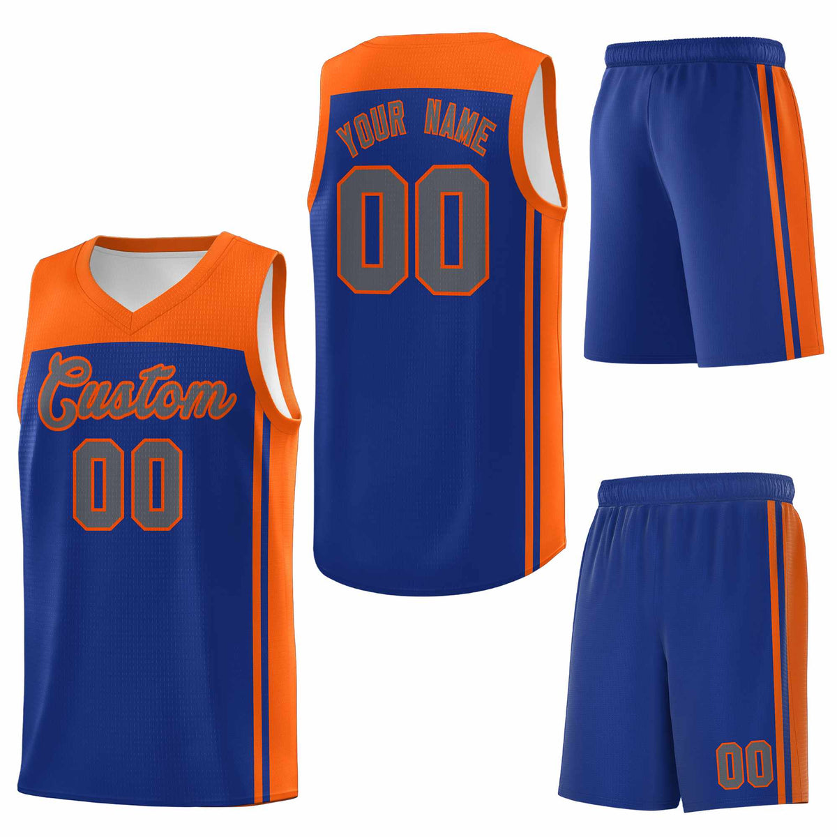 Custom Royal Orange Classic Sets Sports Uniform Basketball Jersey