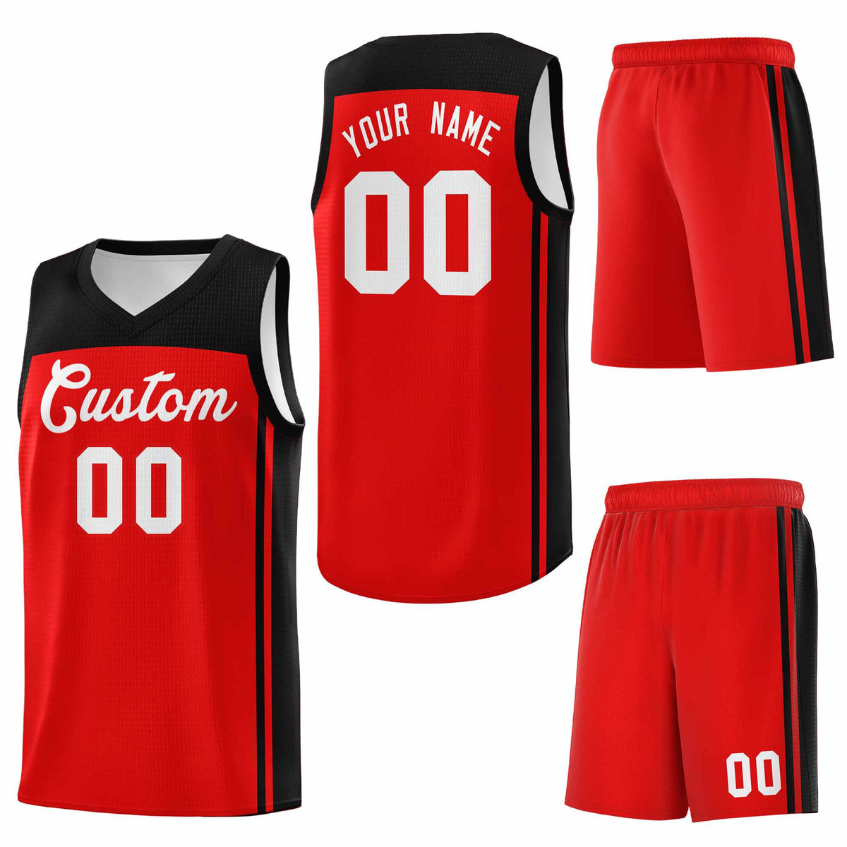 Custom Red Black Classic Sets Sports Uniform Basketball Jersey