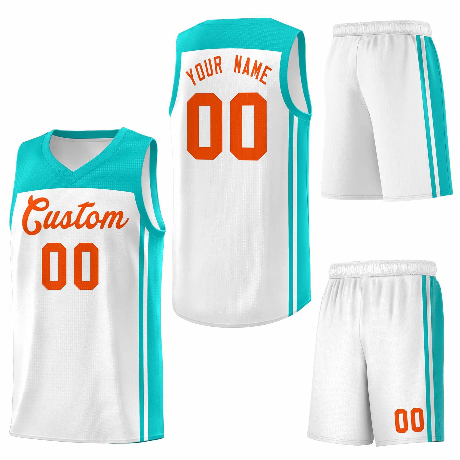 Custom White Bright Green Classic Sets Sports Uniform Basketball Jersey
