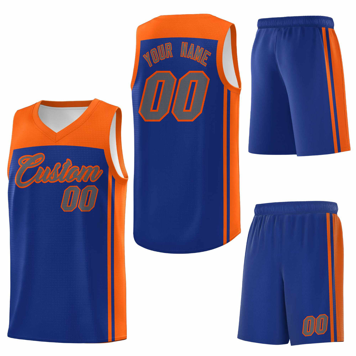 Custom Royal Orange Classic Sets Sports Uniform Basketball Jersey