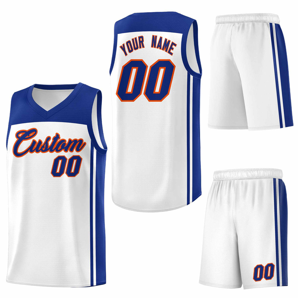 Custom White Royal Classic Sets Sports Uniform Basketball Jersey
