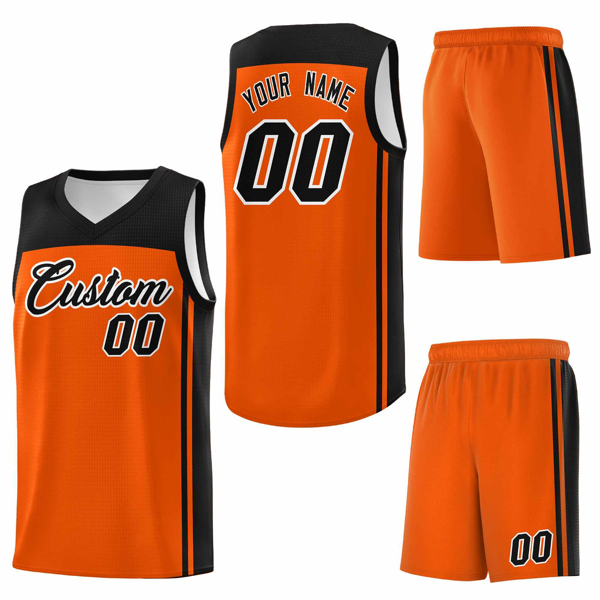 Custom Orange Black Classic Sets Sports Uniform Basketball Jersey
