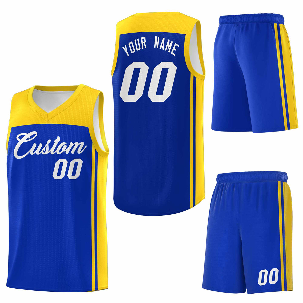 Custom Royal Gold Classic Sets Sports Uniform Basketball Jersey