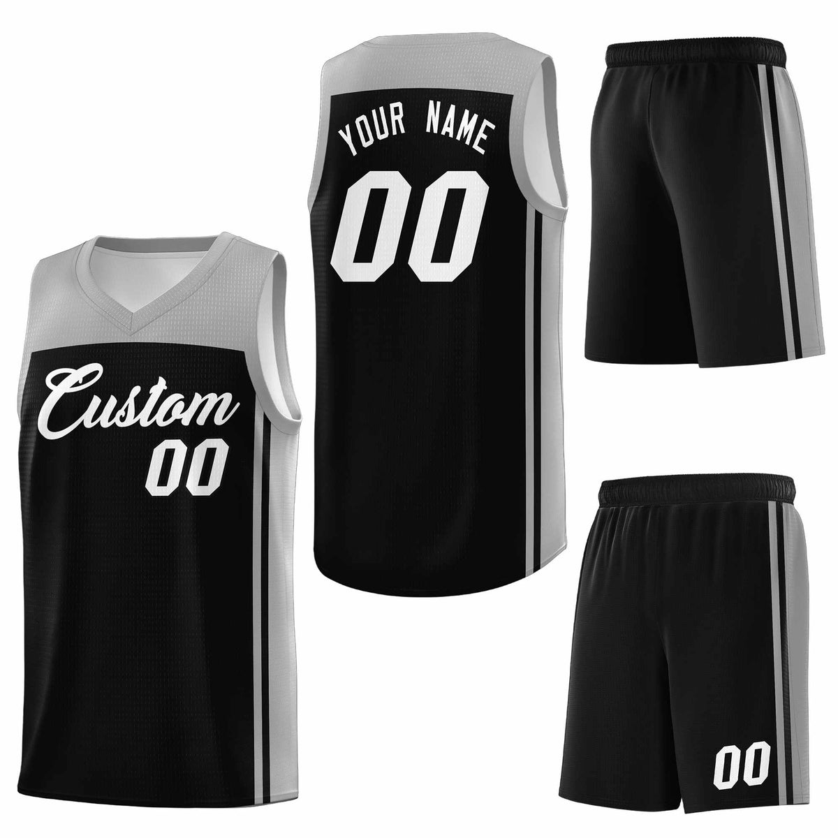 Custom Black Grey Classic Sets Sports Uniform Basketball Jersey
