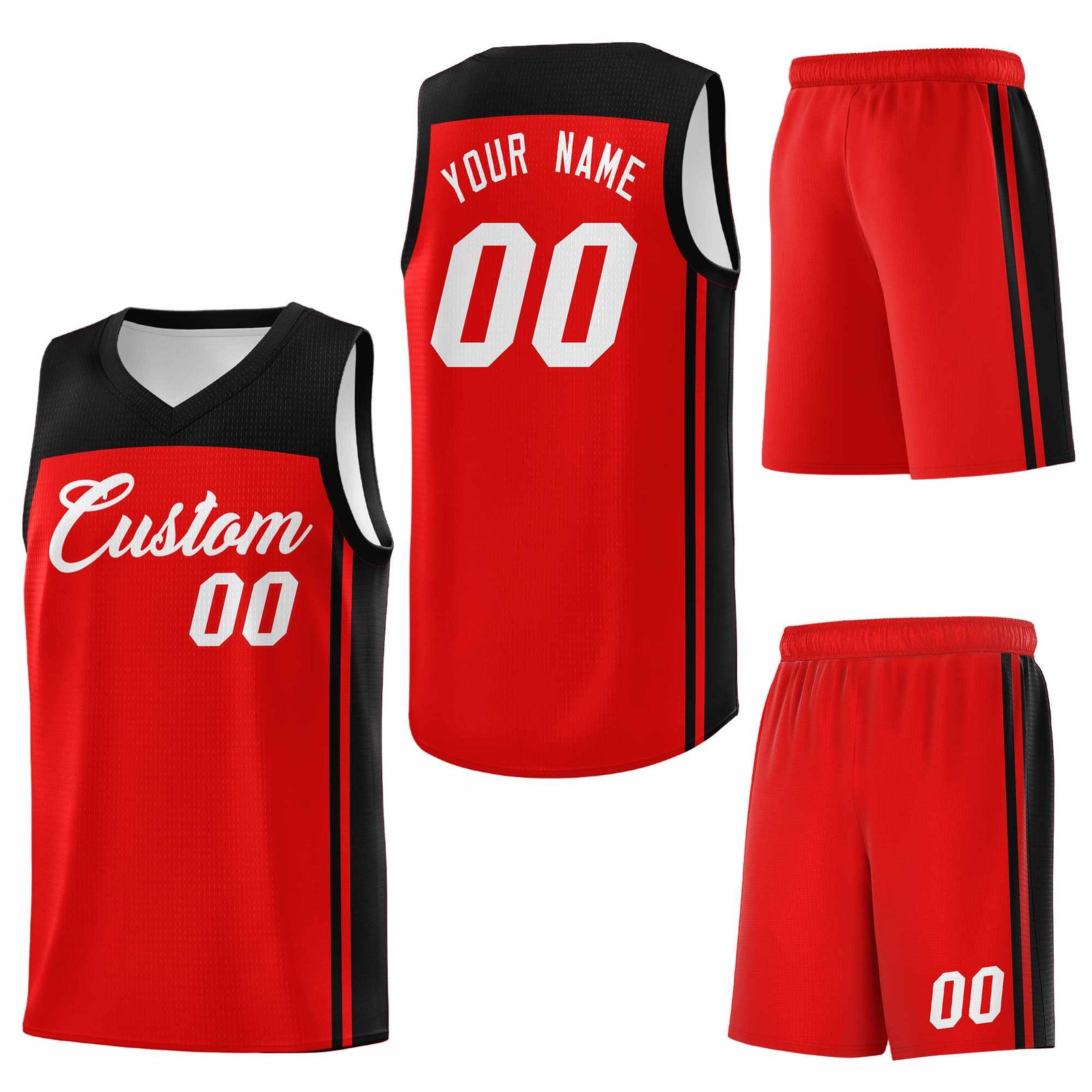 Custom Red Black Classic Sets Sports Uniform Basketball Jersey