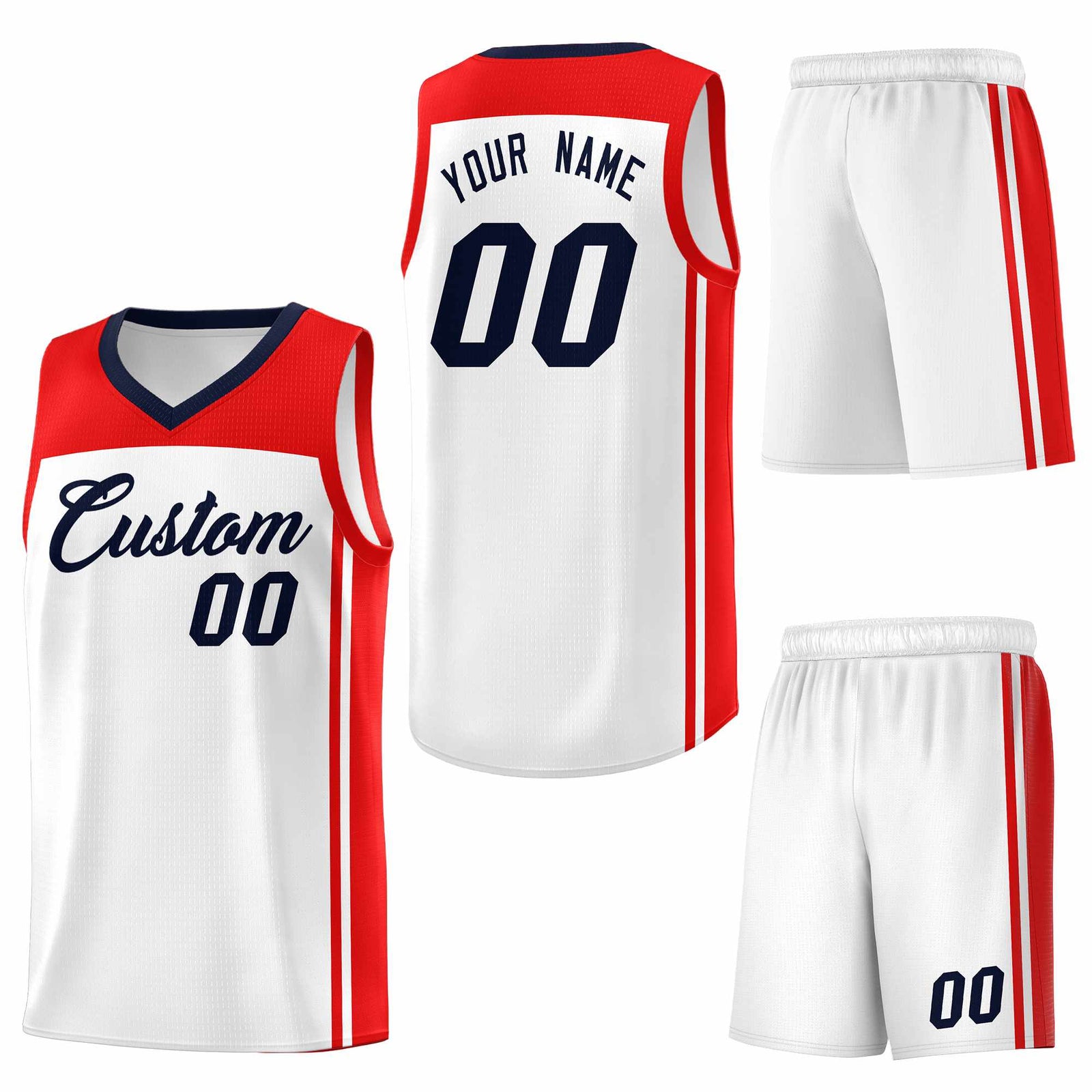 Custom White Navy Classic Sets Sports Uniform Basketball Jersey