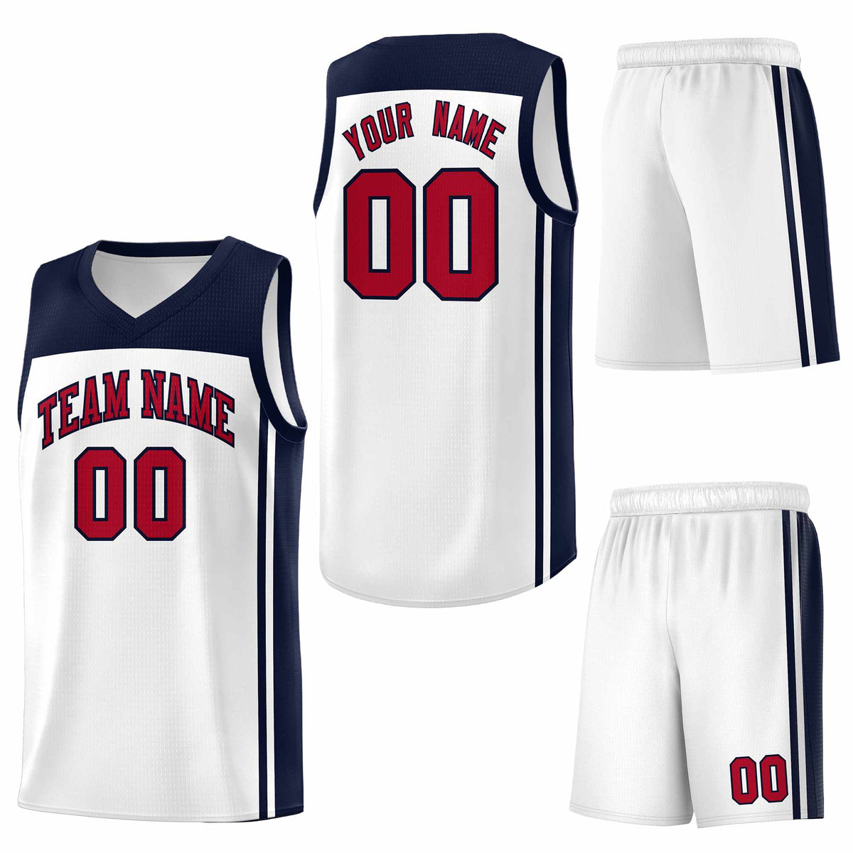 Custom White Navy Classic Sets Sports Uniform Basketball Jersey