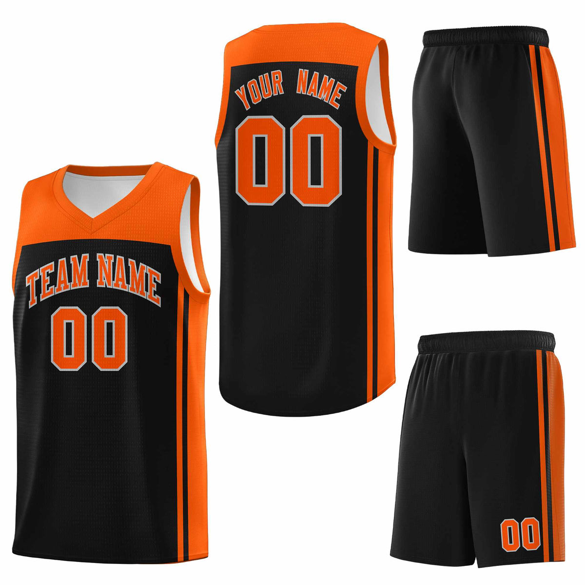 Custom Black Orange Classic Sets Sports Uniform Basketball Jersey