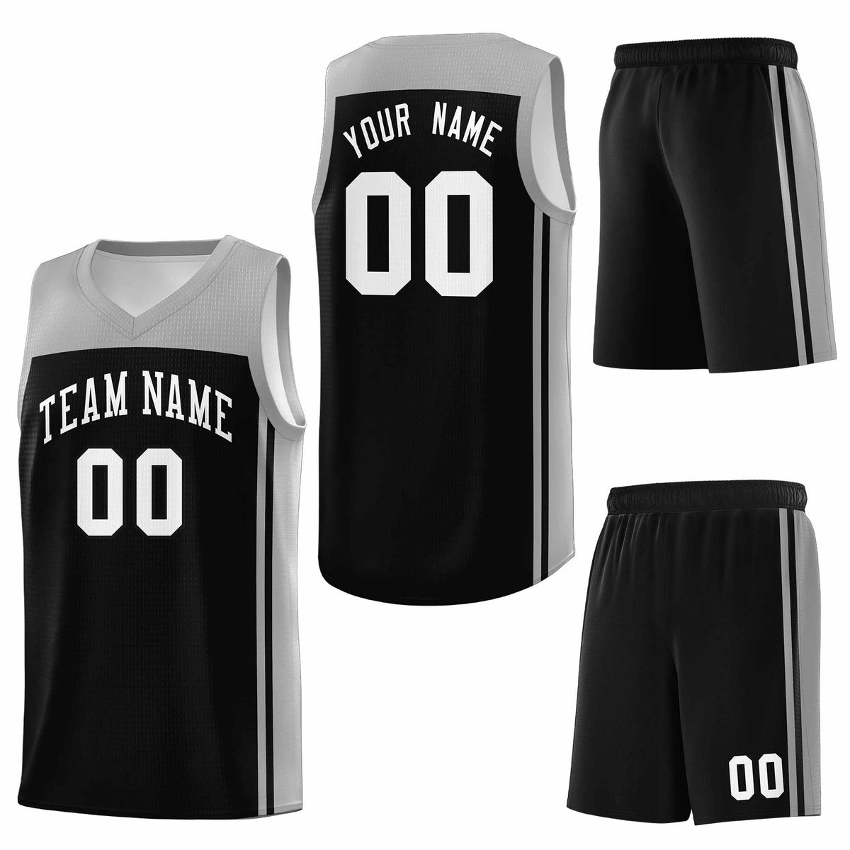 Custom Black Grey Classic Sets Sports Uniform Basketball Jersey