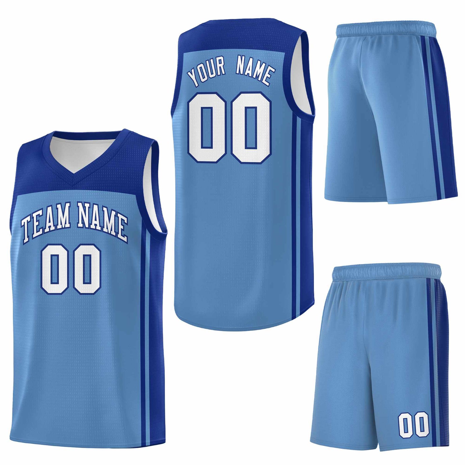 Custom Light Blue Royal Classic Sets Sports Uniform Basketball Jersey