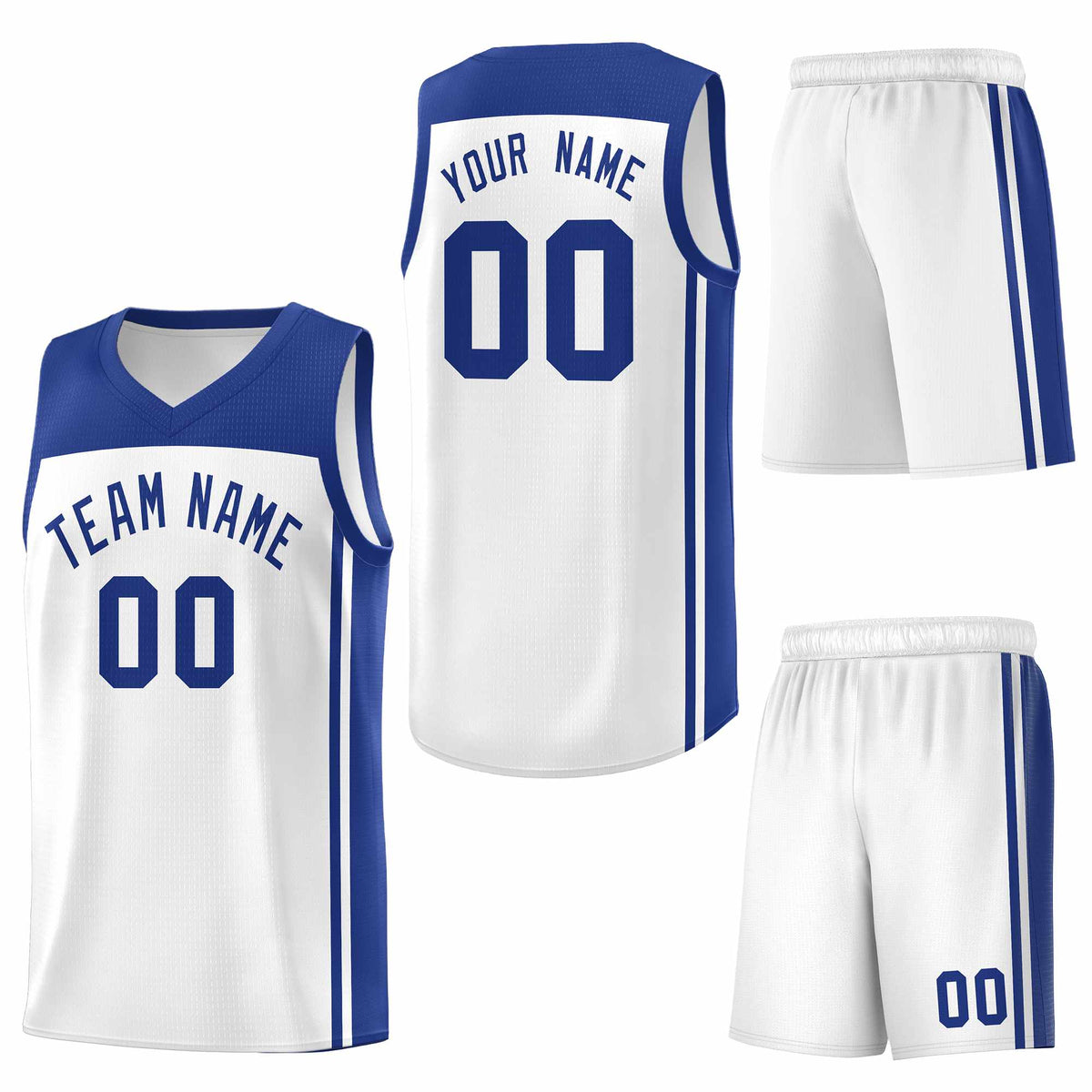 Custom White Royal Classic Sets Sports Uniform Basketball Jersey
