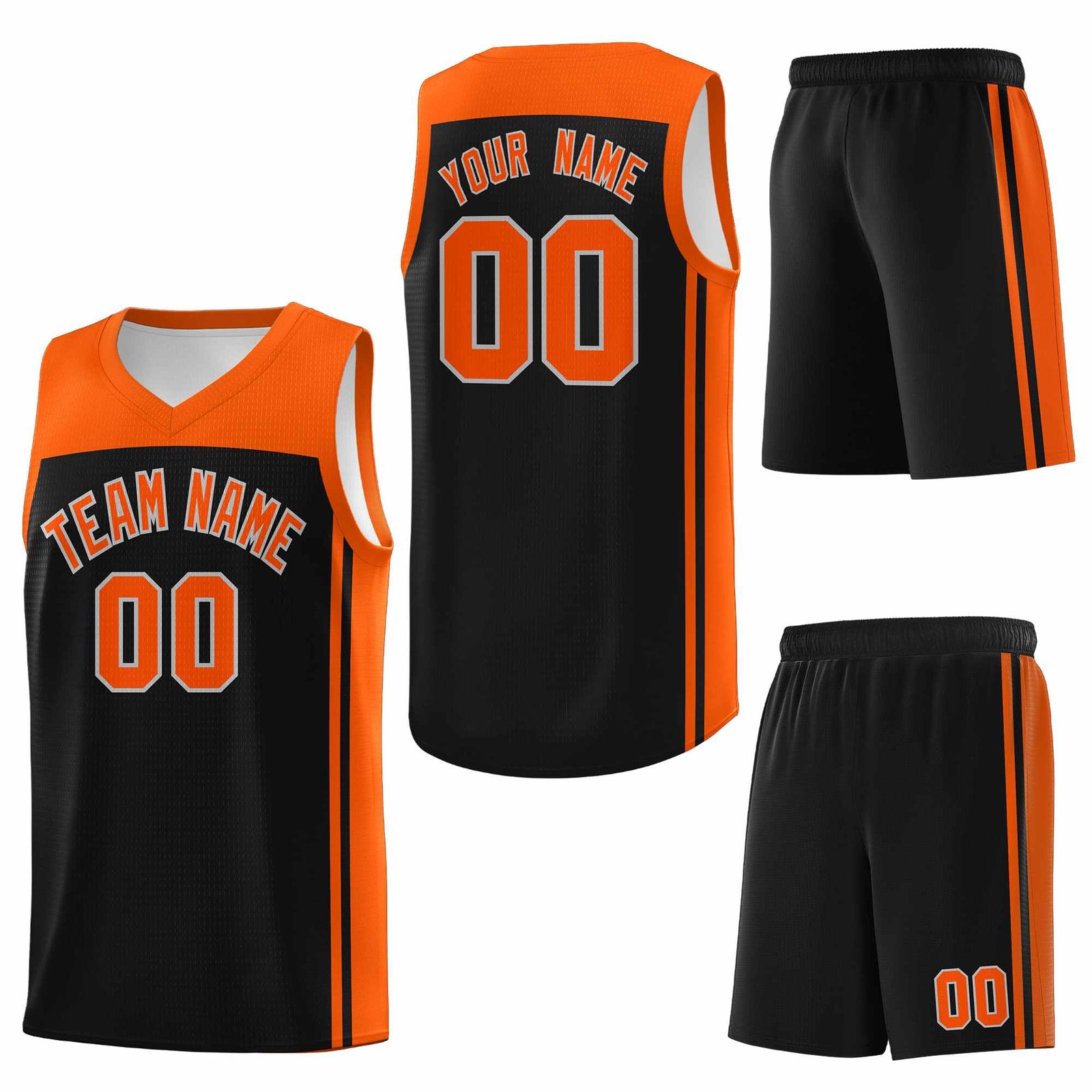 Custom Black Orange Classic Sets Sports Uniform Basketball Jersey