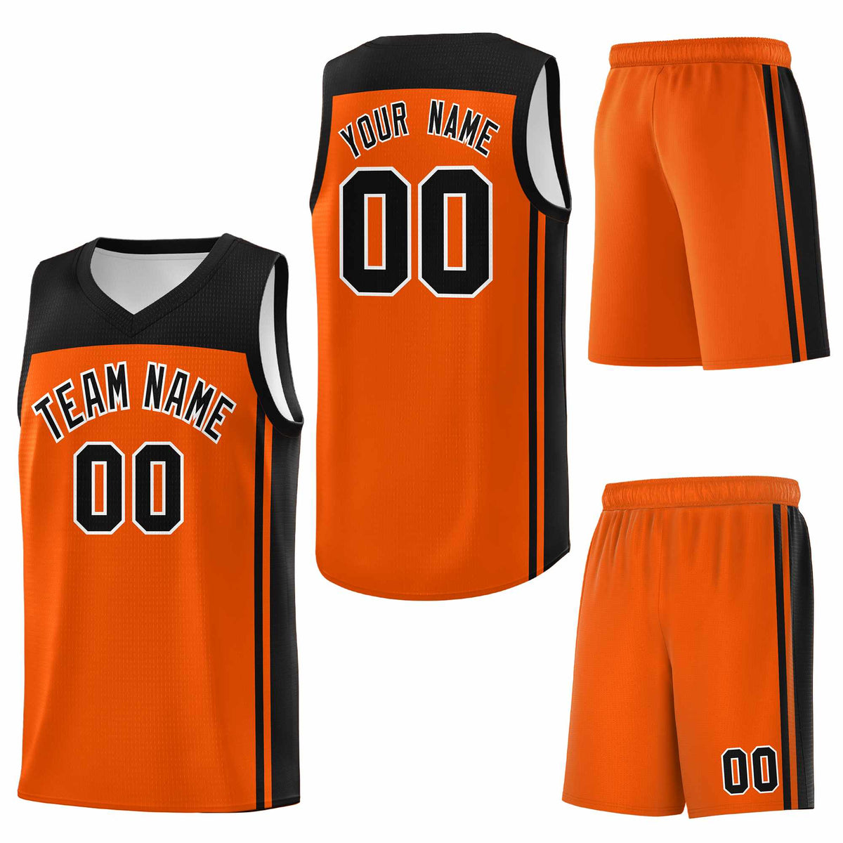 Custom Orange Black Classic Sets Sports Uniform Basketball Jersey