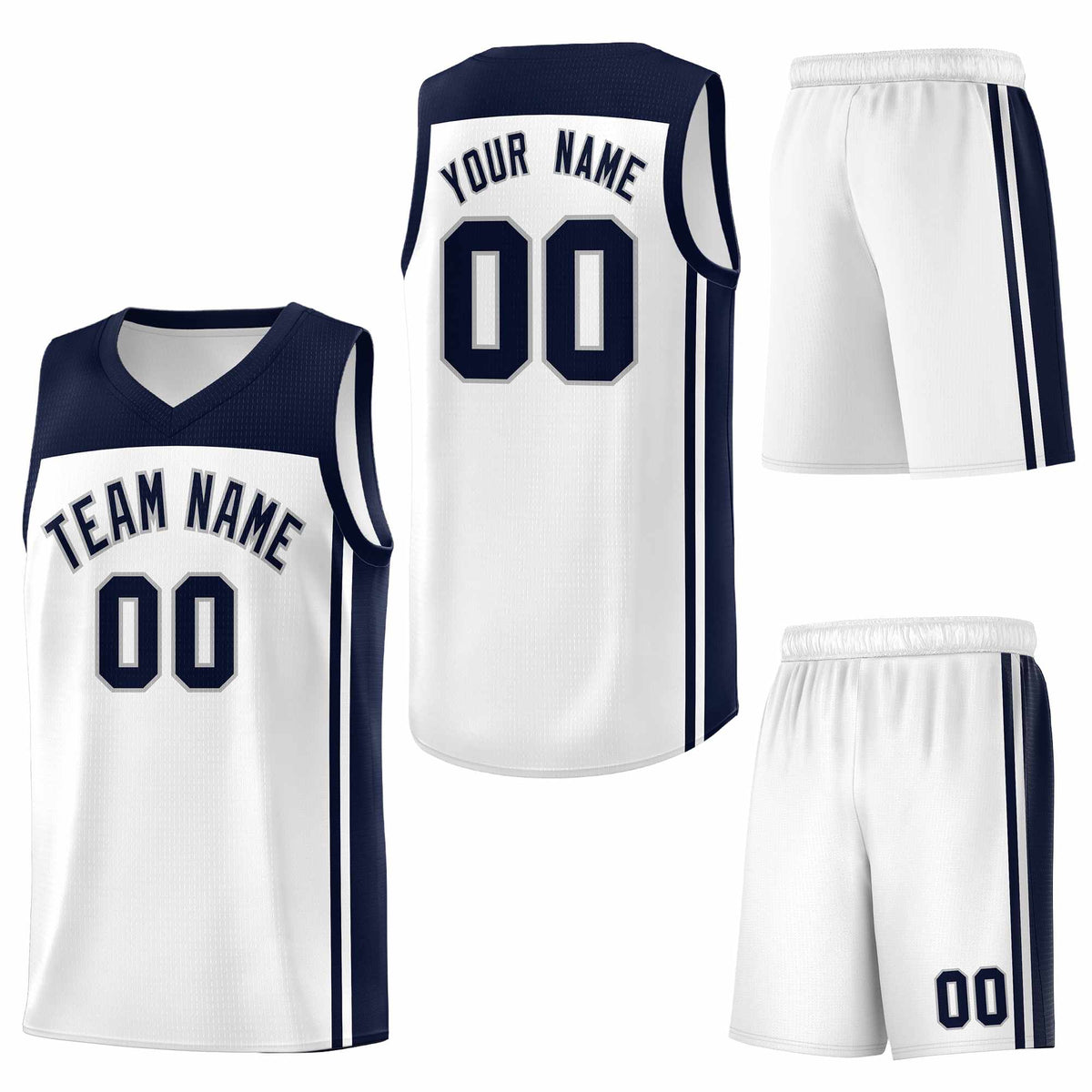 Custom White Navy Classic Sets Sports Uniform Basketball Jersey