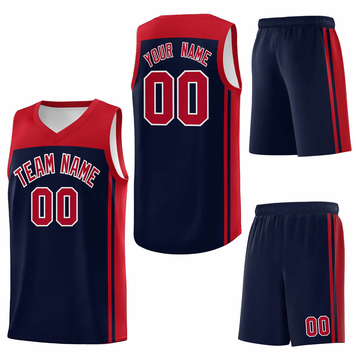 Custom Navy Red Classic Sets Sports Uniform Basketball Jersey