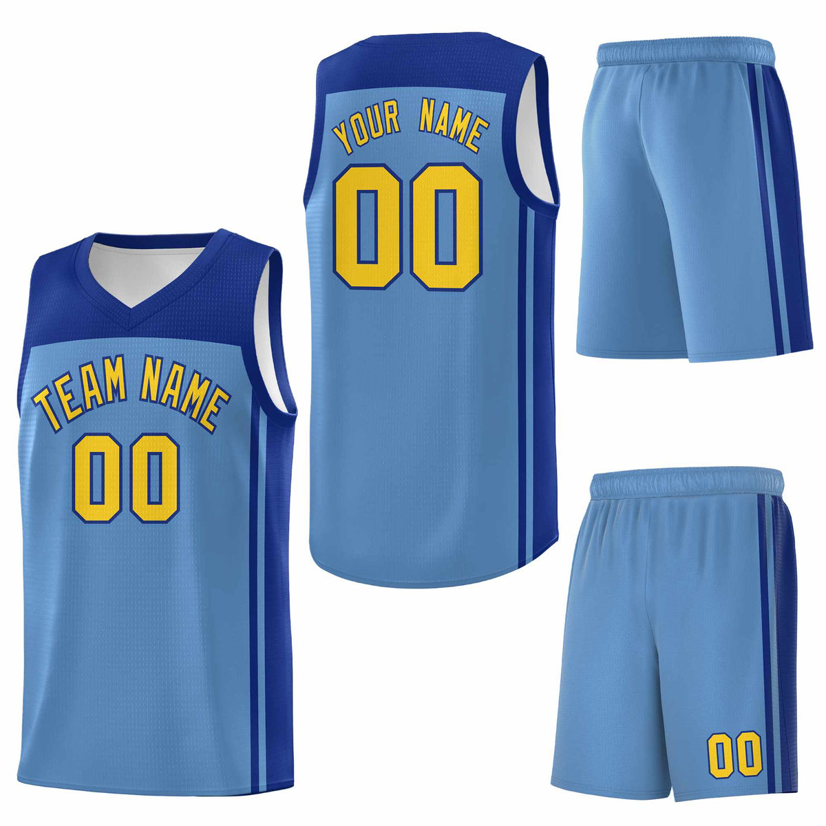 Custom Light Blue Royal Classic Sets Sports Uniform Basketball Jersey