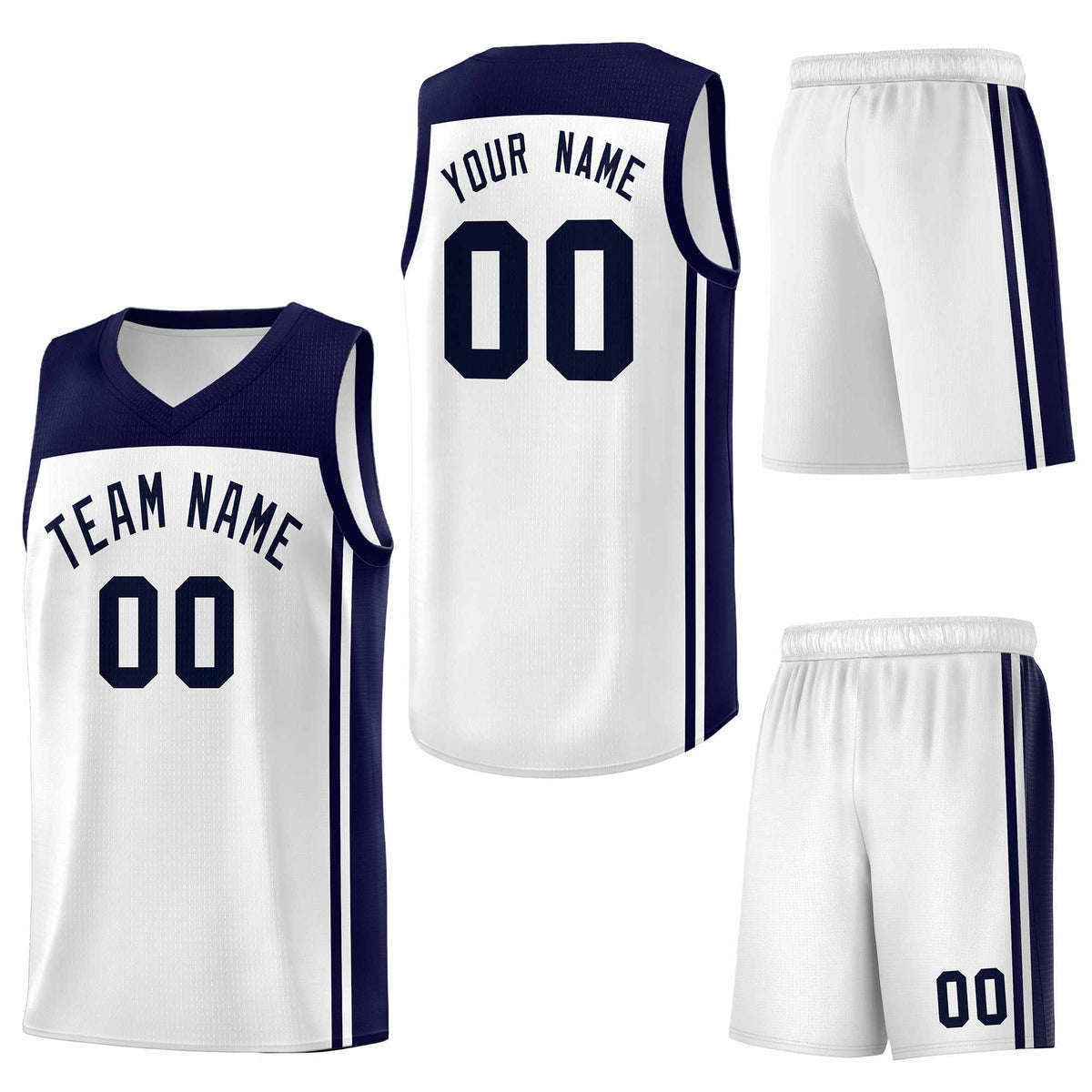 Custom White Navy Classic Sets Sports Uniform Basketball Jersey