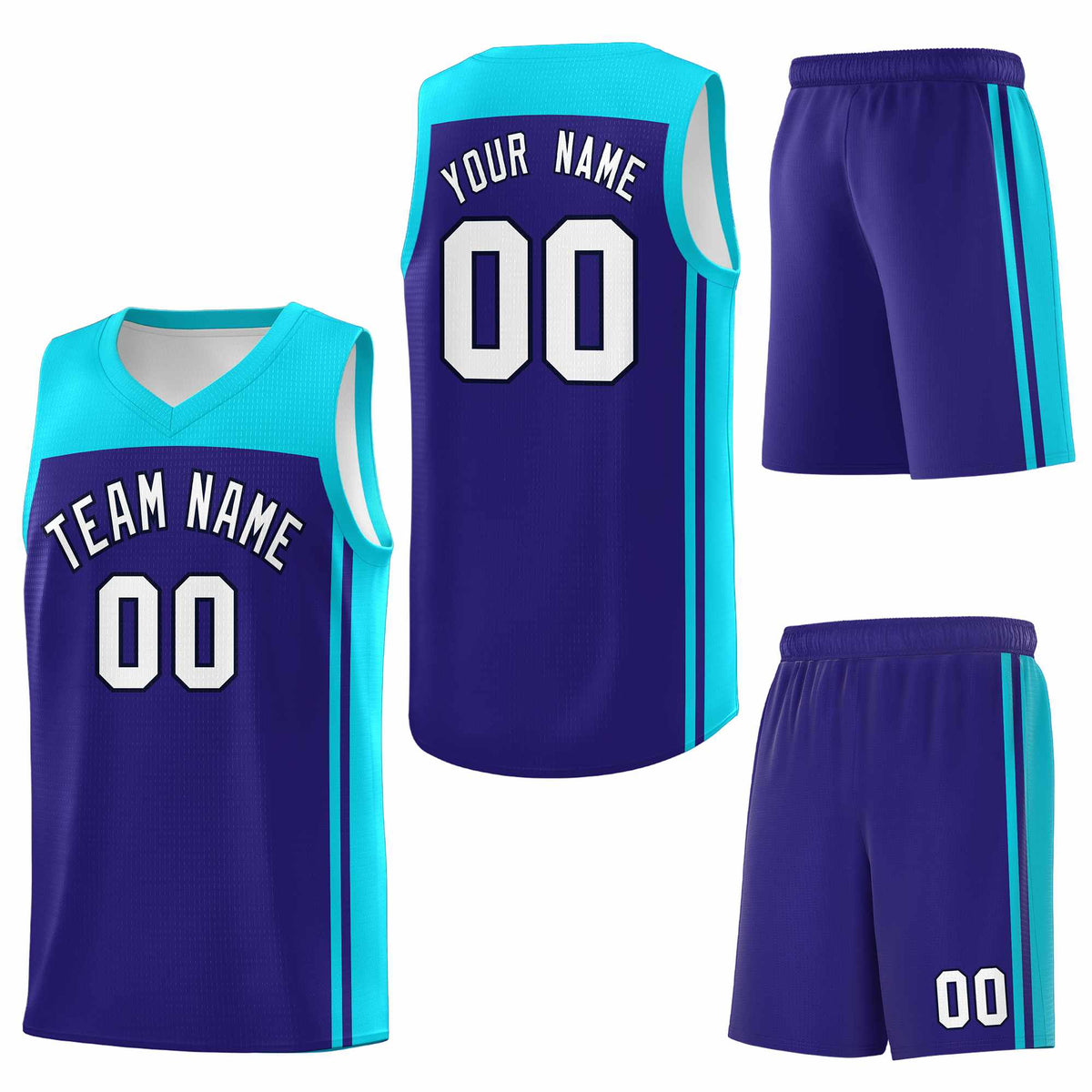 Custom Purple Sky Blue Classic Sets Sports Uniform Basketball Jersey