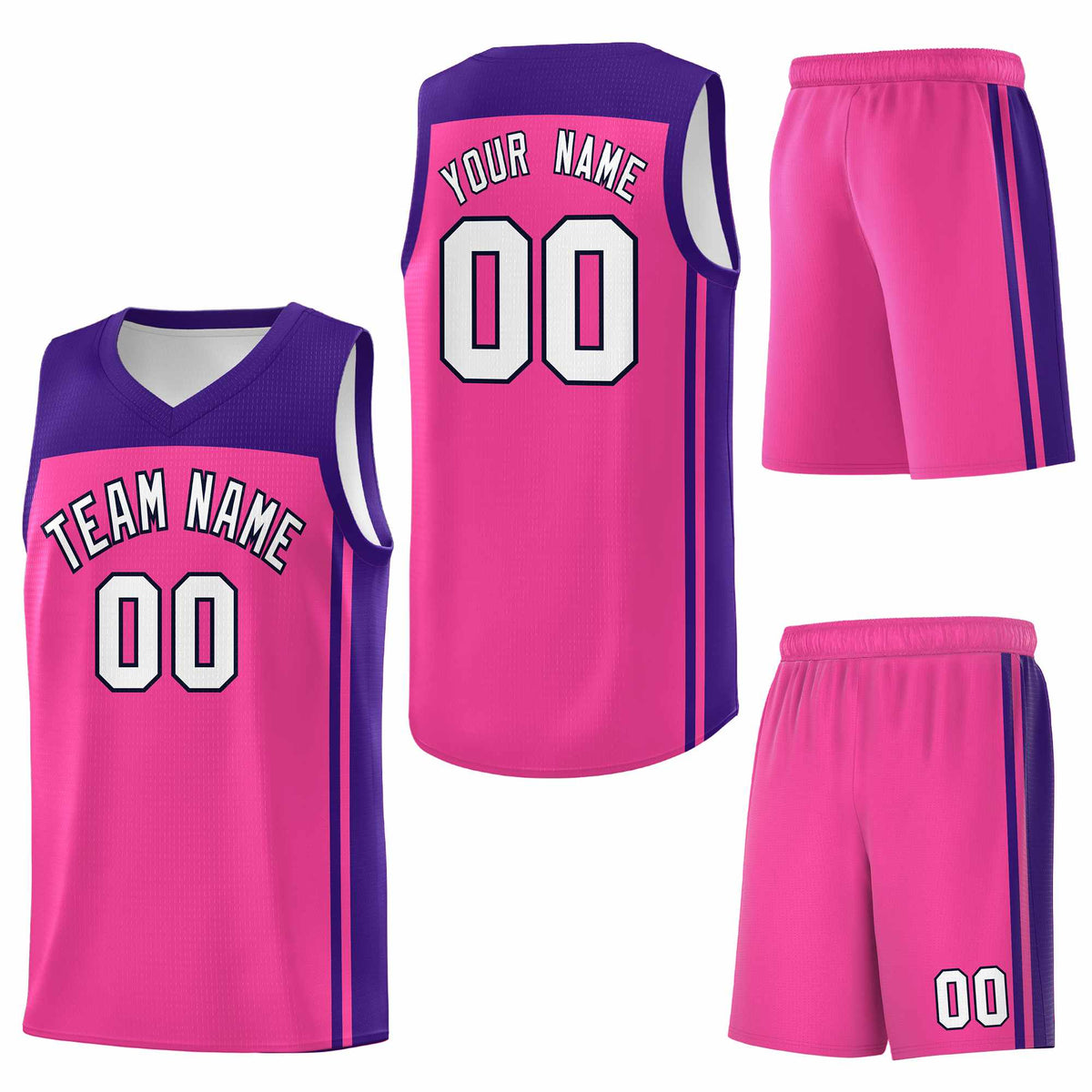 Custom Pink Purple Classic Sets Sports Uniform Basketball Jersey