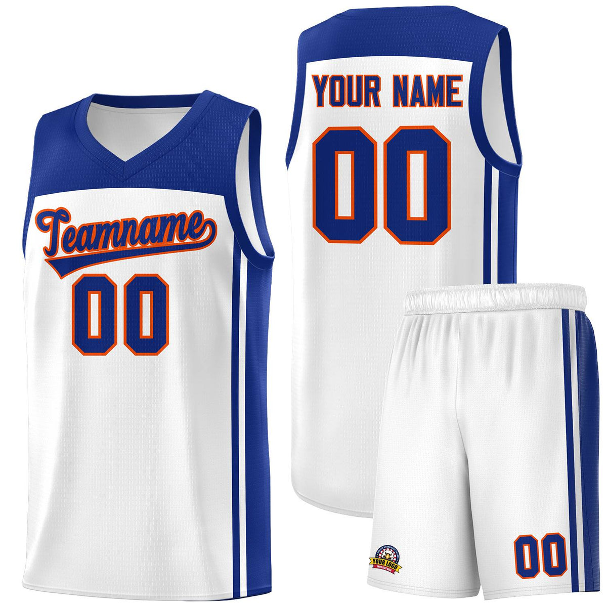 Custom White Royal Classic Sets Sports Uniform Basketball Jersey