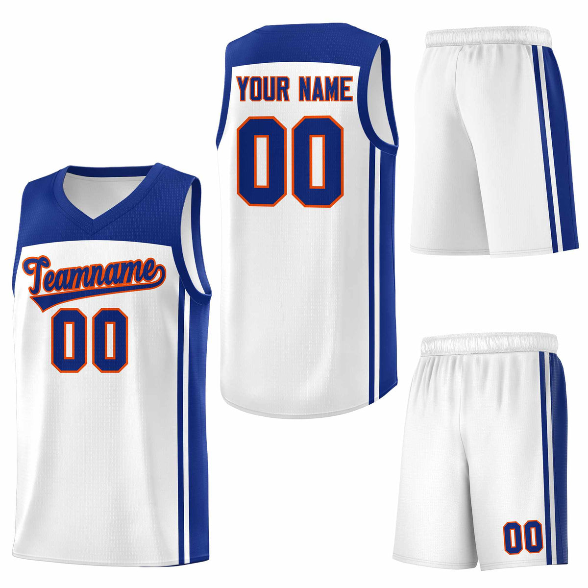 Custom White Royal Classic Sets Sports Uniform Basketball Jersey