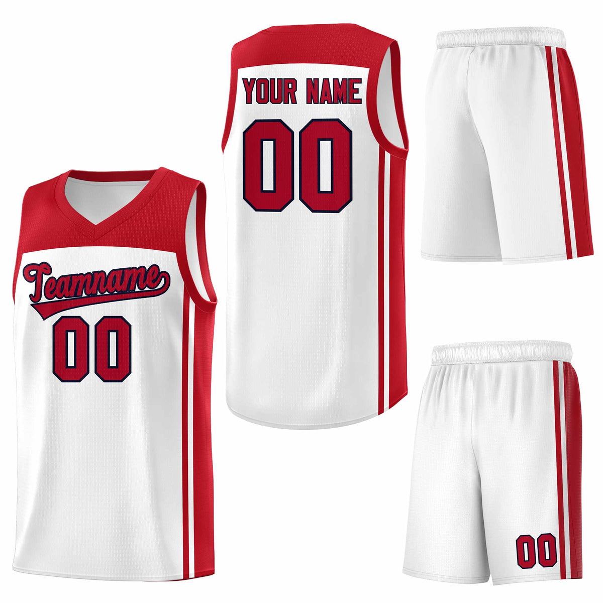 Custom White Red Classic Sets Sports Uniform Basketball Jersey