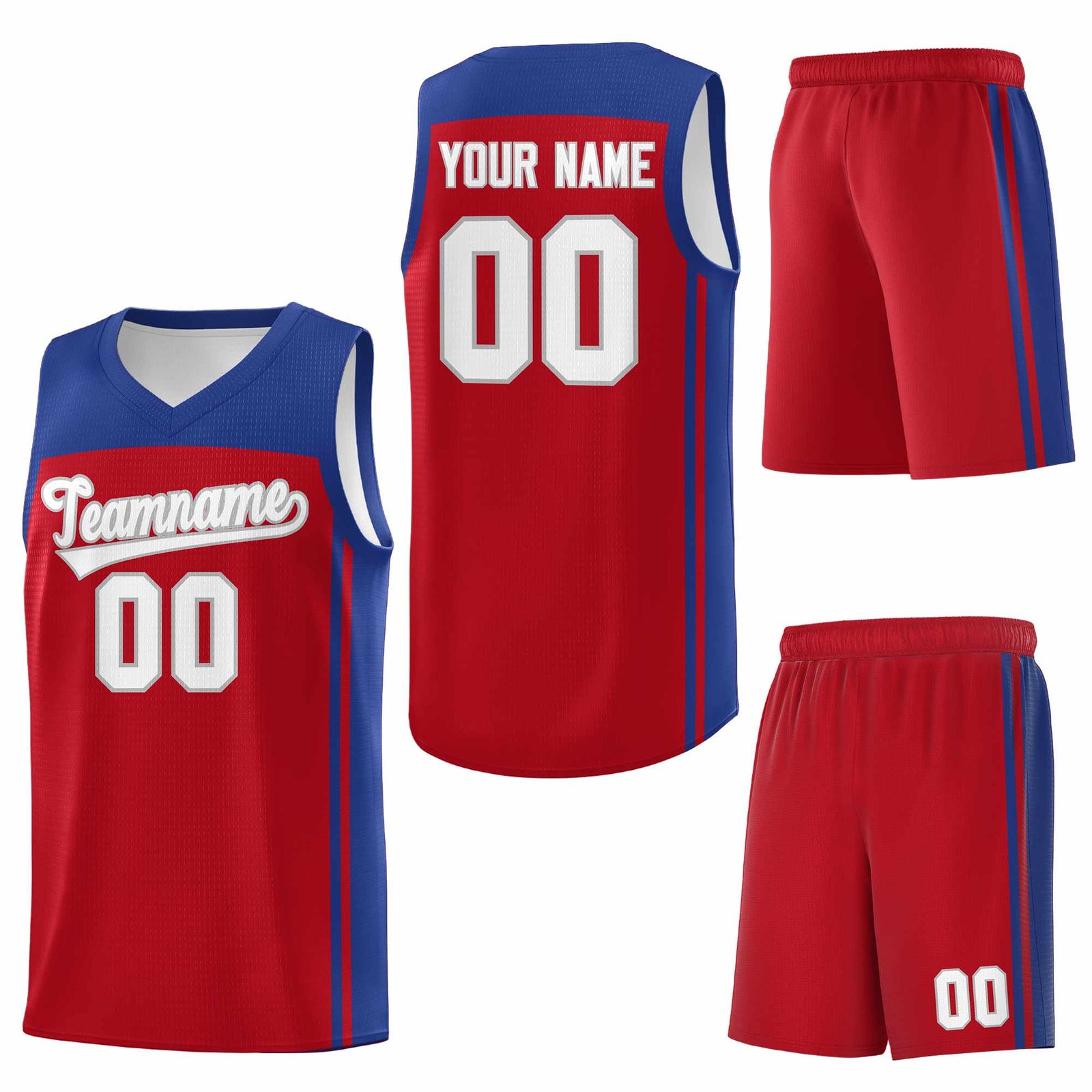 Custom Red Royal Classic Sets Sports Uniform Basketball Jersey