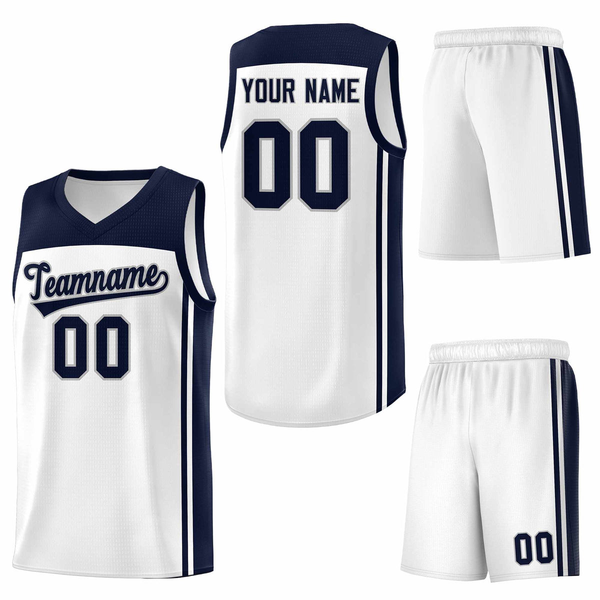 Custom White Navy Classic Sets Sports Uniform Basketball Jersey