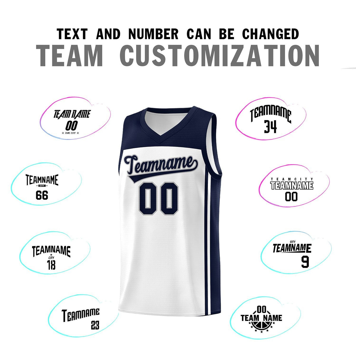 Custom White Navy Classic Sets Sports Uniform Basketball Jersey