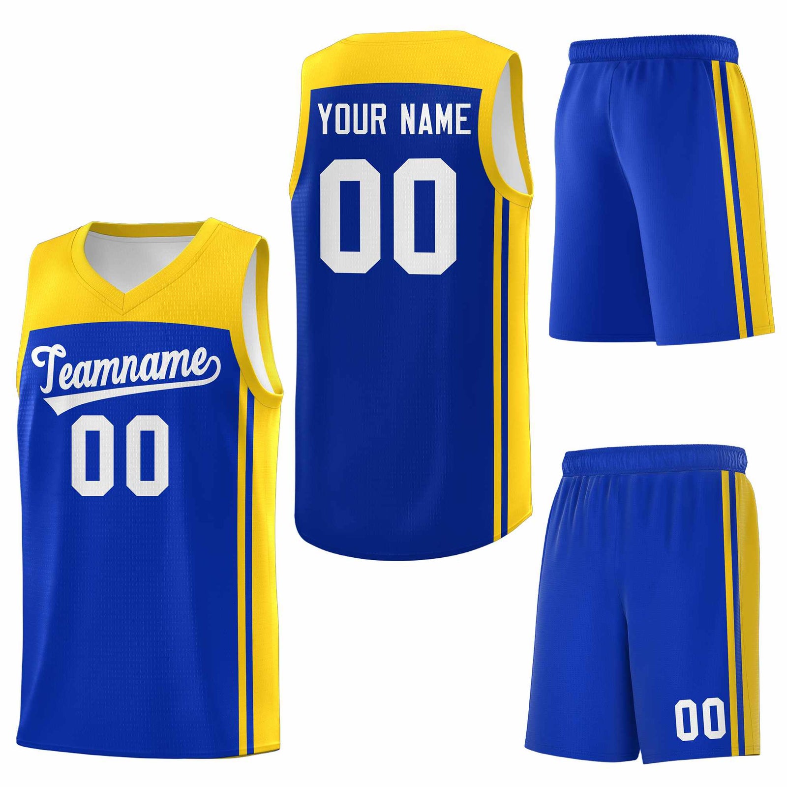 Custom Royal Gold Classic Sets Sports Uniform Basketball Jersey