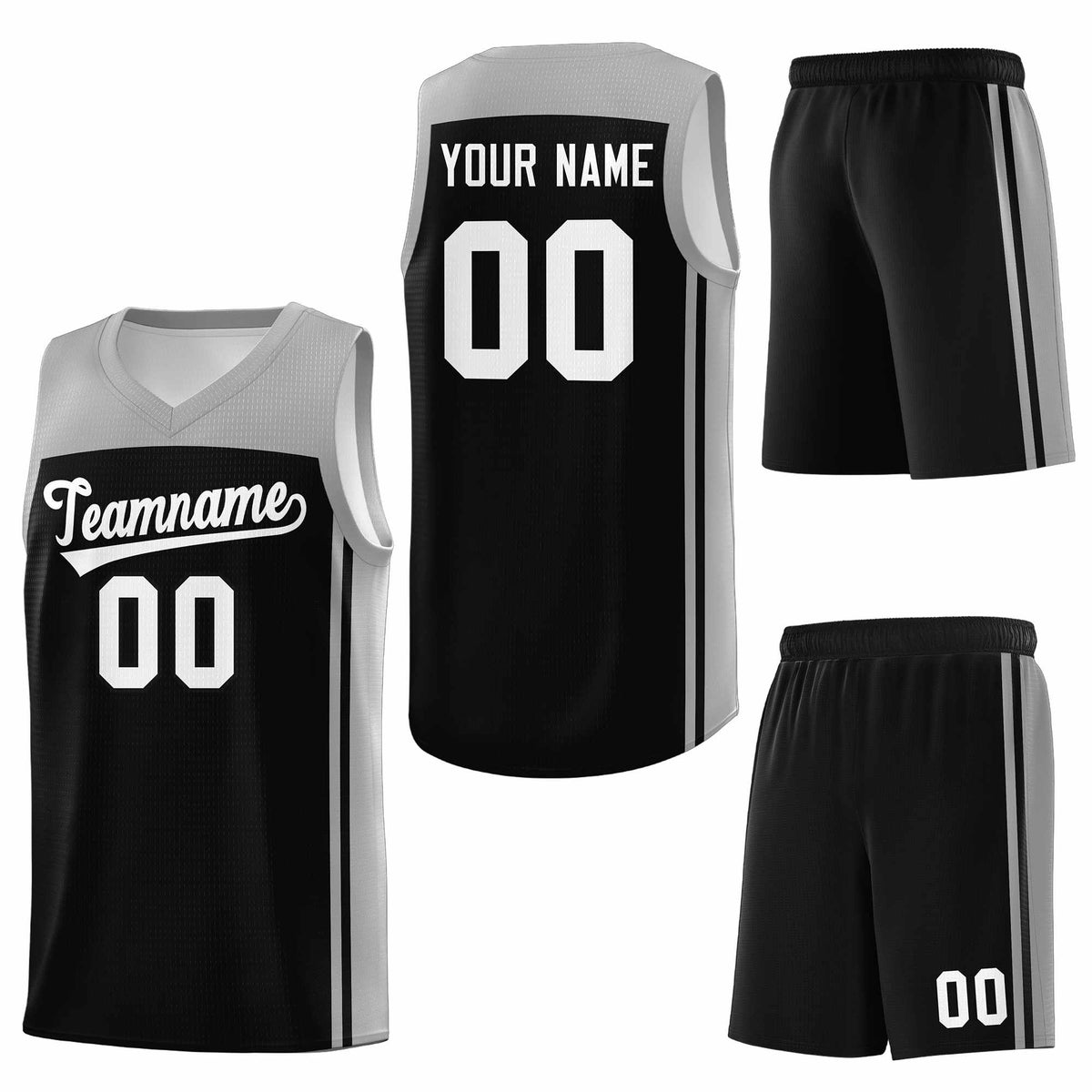 Custom Black Grey Classic Sets Sports Uniform Basketball Jersey