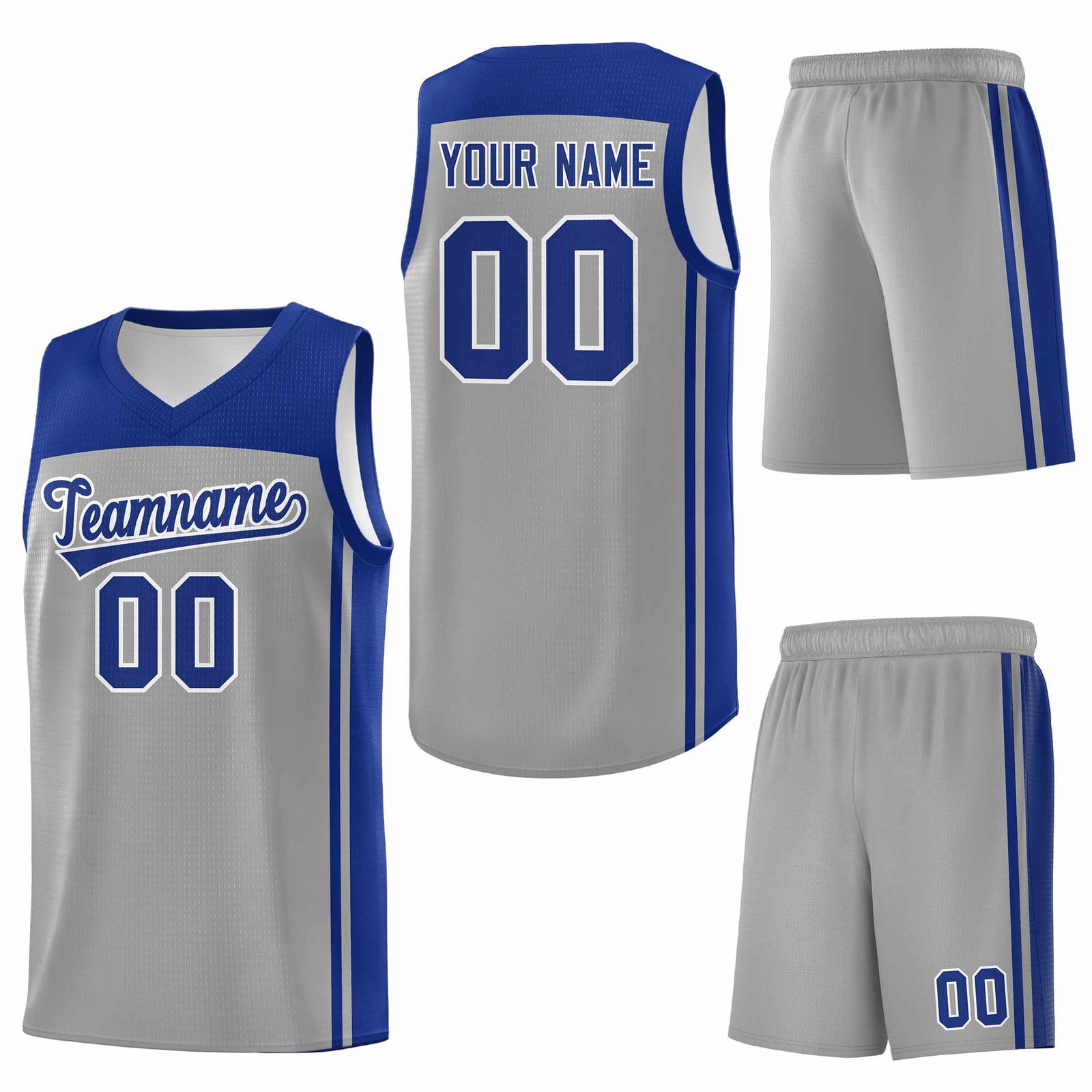 Custom Gray Navy Classic Sets Sports Uniform Basketball Jersey