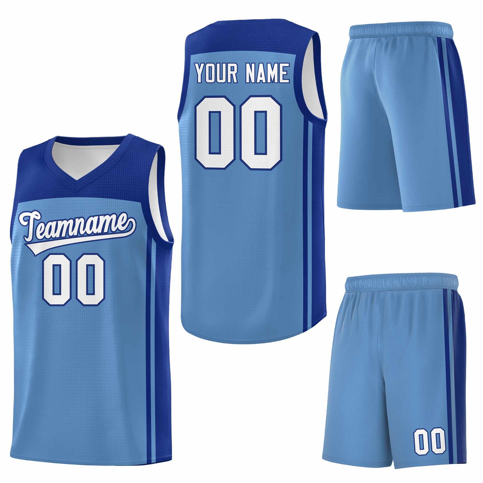 Custom Light Blue Royal Classic Sets Sports Uniform Basketball Jersey