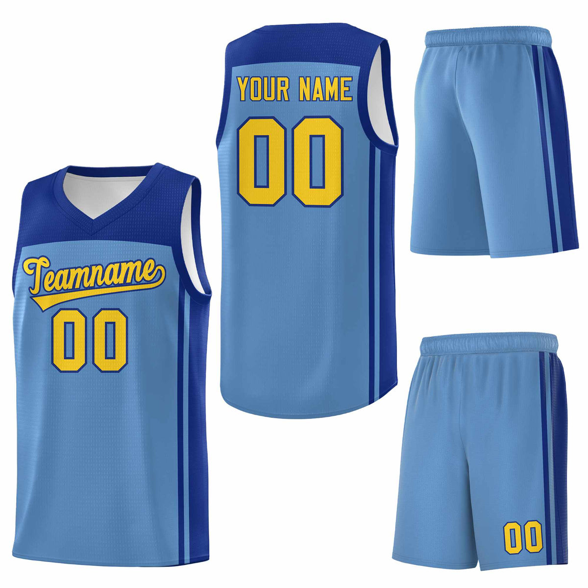 Custom Light Blue Royal Classic Sets Sports Uniform Basketball Jersey
