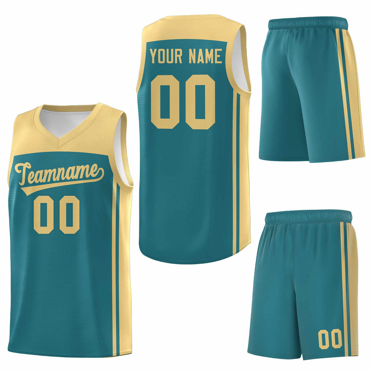 Custom Aqua Khaki Classic Sets Sports Uniform Basketball Jersey