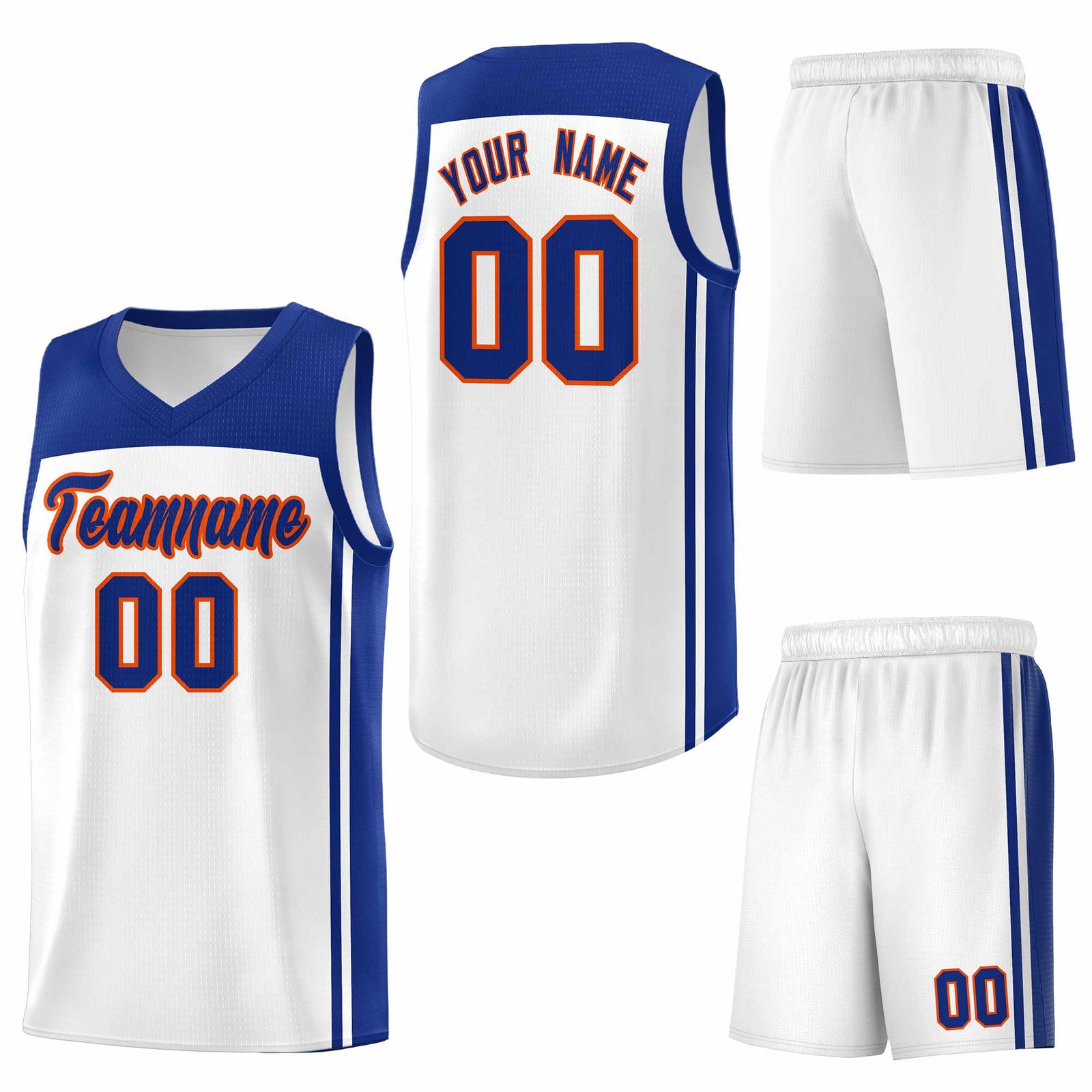Custom White Royal Classic Sets Sports Uniform Basketball Jersey
