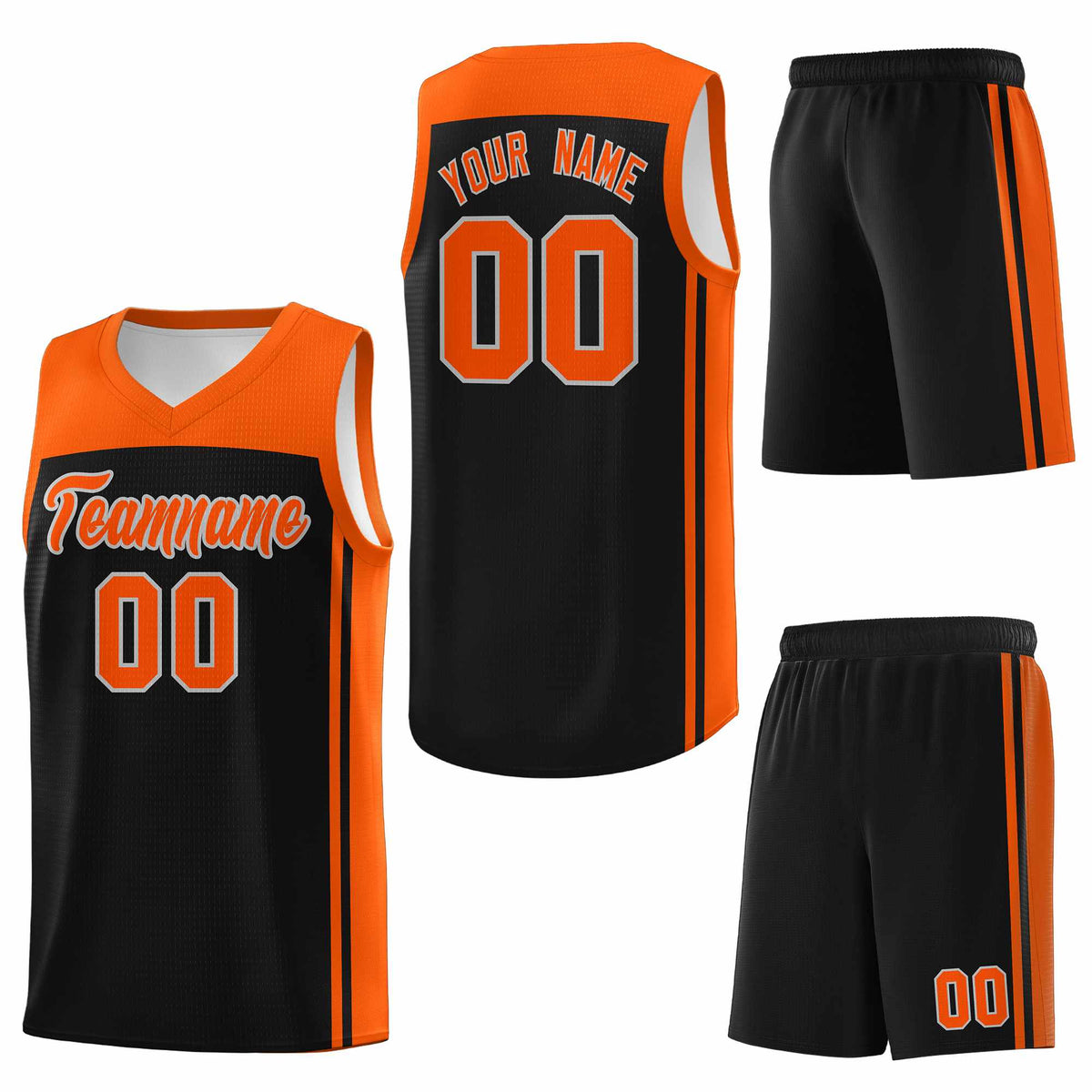 Custom Black Orange Classic Sets Sports Uniform Basketball Jersey