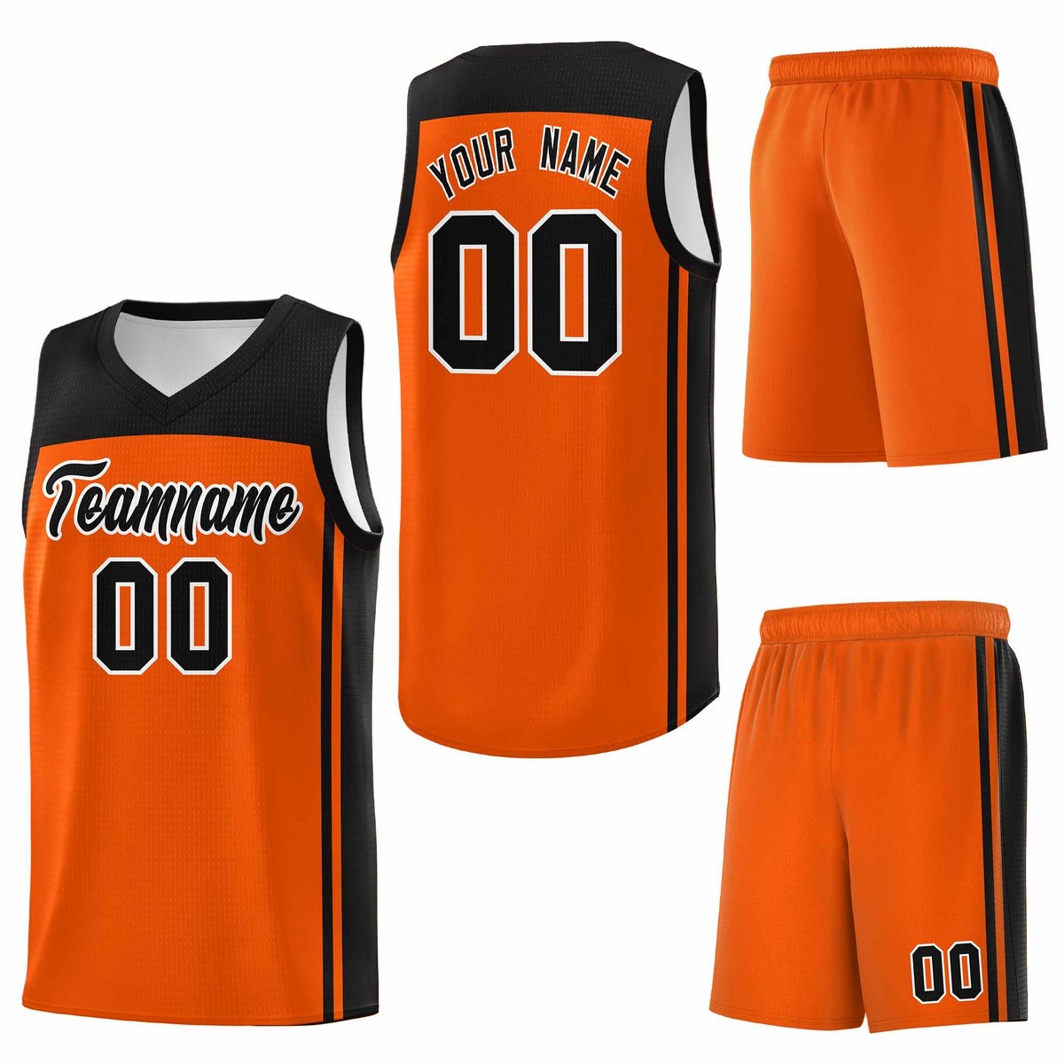 Custom Orange Black Classic Sets Sports Uniform Basketball Jersey