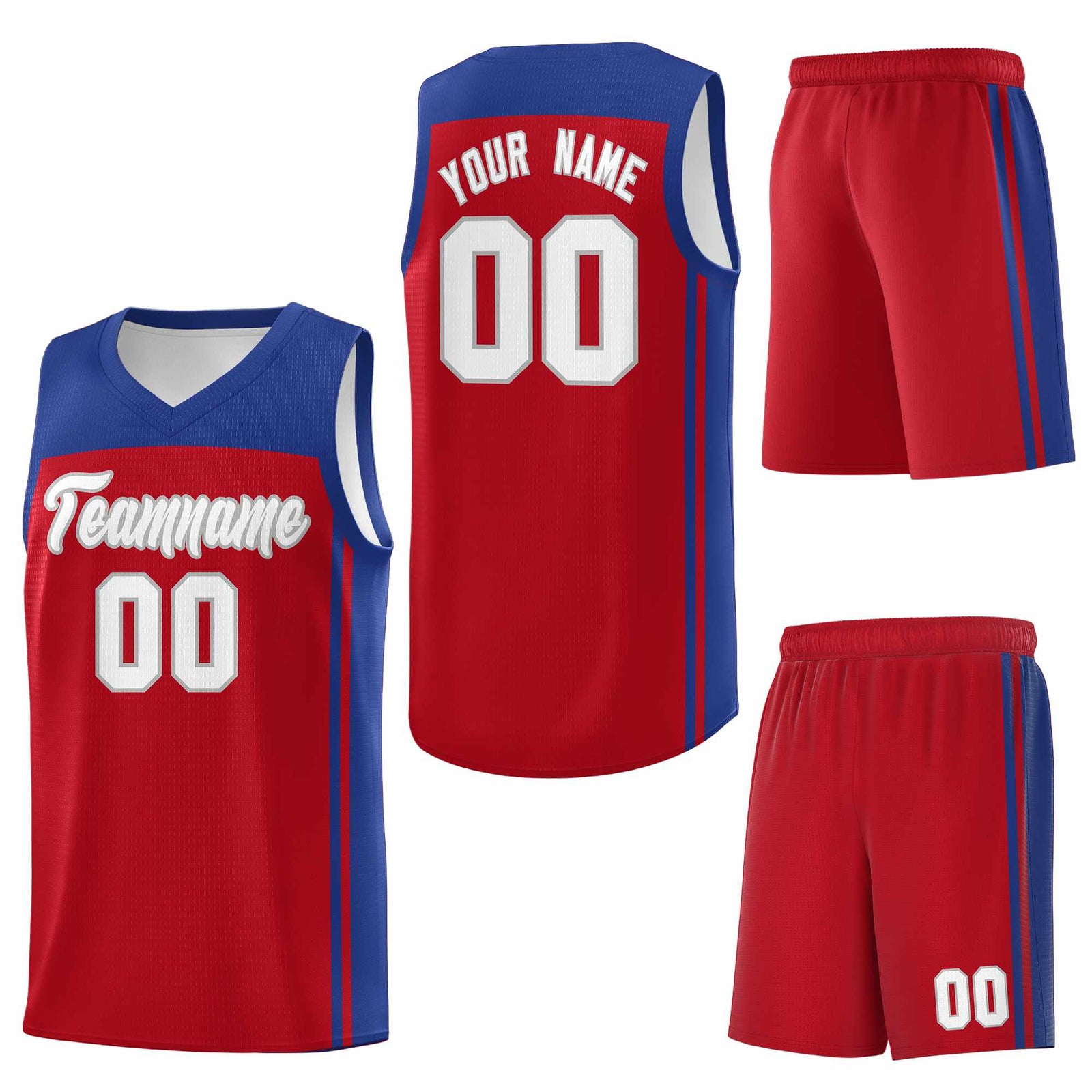 Custom Red Royal Classic Sets Sports Uniform Basketball Jersey