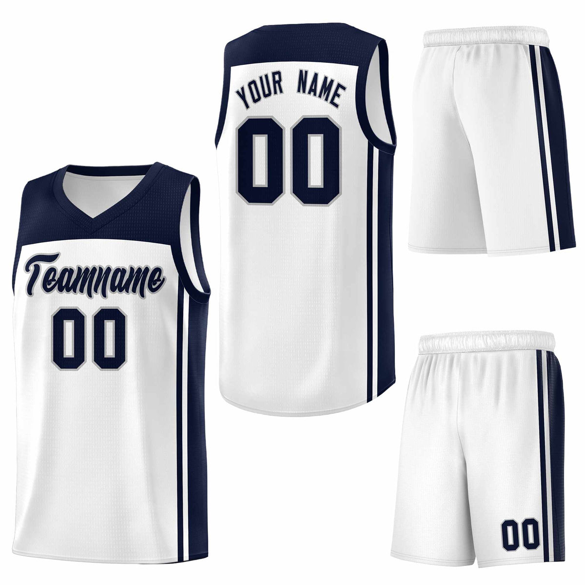 Custom White Navy Classic Sets Sports Uniform Basketball Jersey