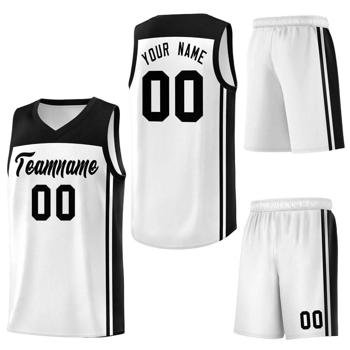 Custom White Black Classic Sets Sports Uniform Basketball Jersey